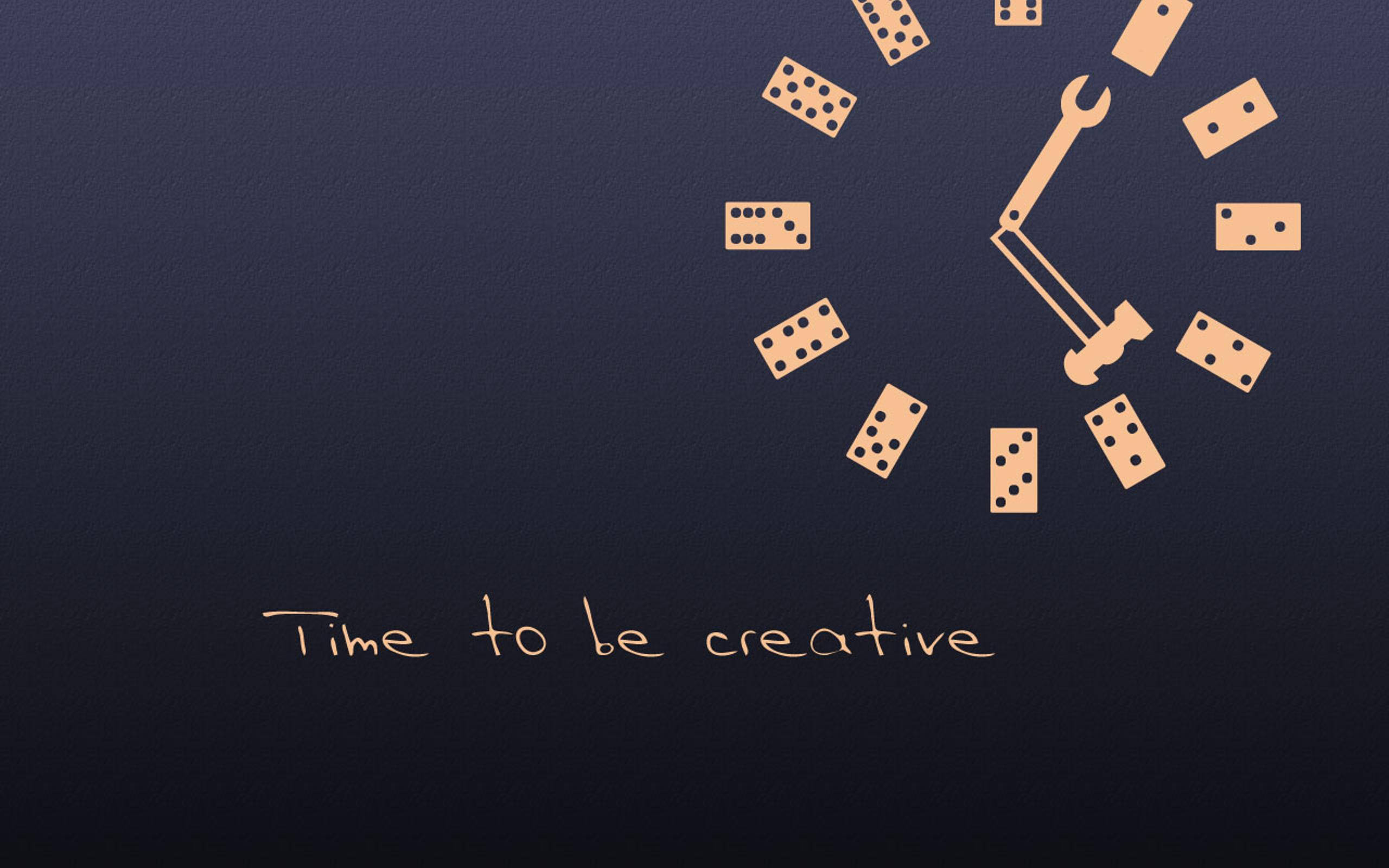 clock, dominoes, dice hour markers, 2K Desktop Wallpaper