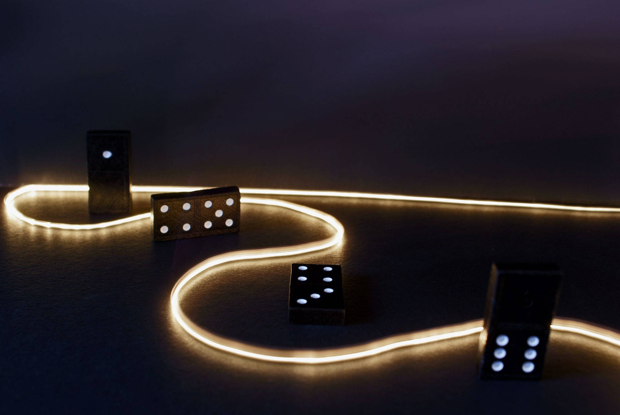 Dominoes, LED strip light, neon light, Full HD Desktop Wallpaper