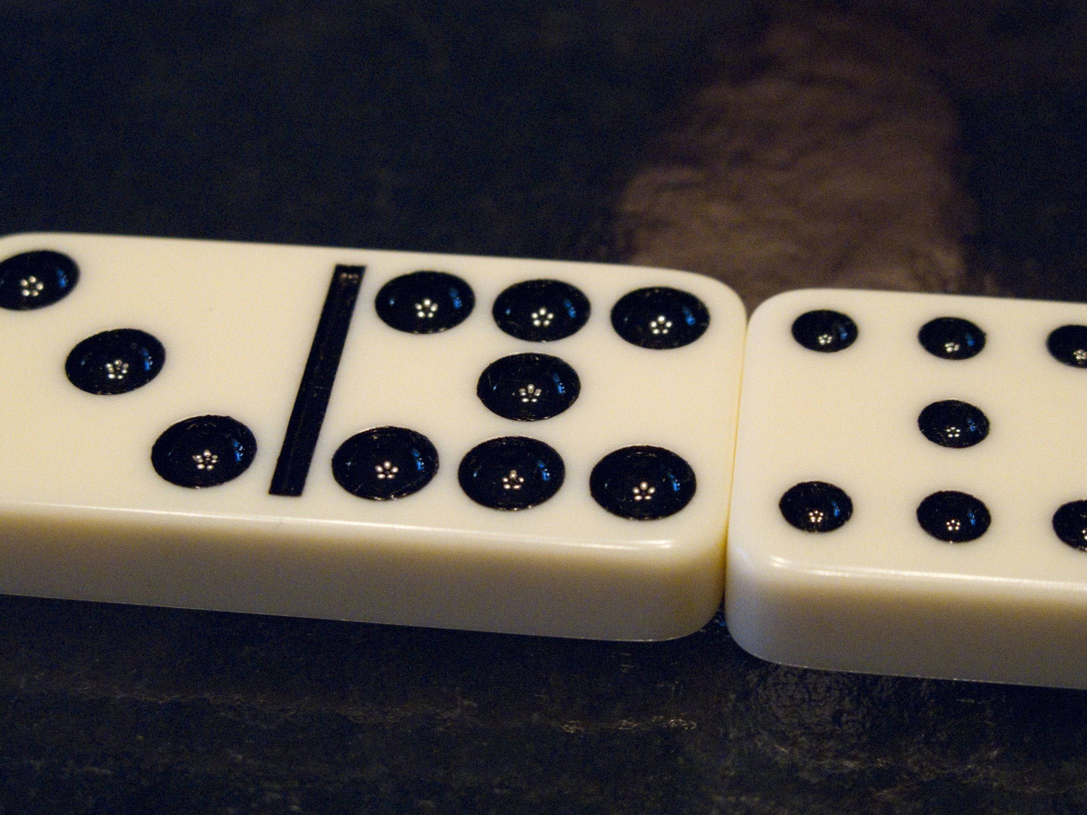 domino, white dominoes, black pips, Full HD Desktop Wallpaper