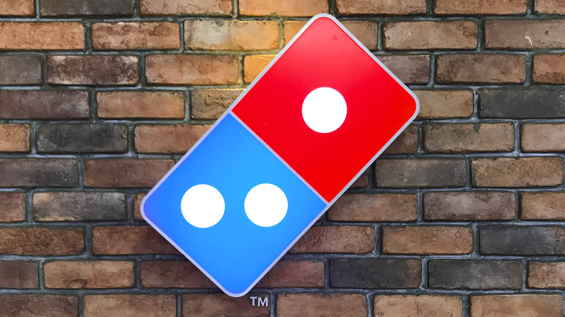 Dominos Pizza, red and blue, logo sign, Full HD Desktop Wallpaper