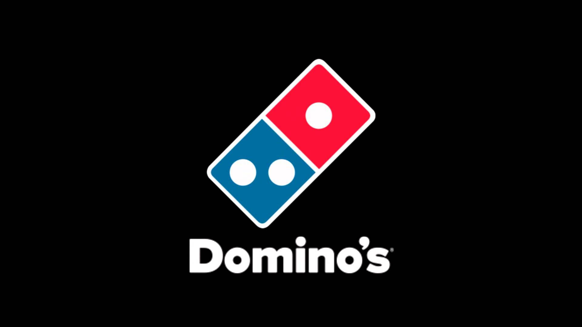 Dominos Pizza, red blue domino tile, white text, Full HD Desktop Wallpaper