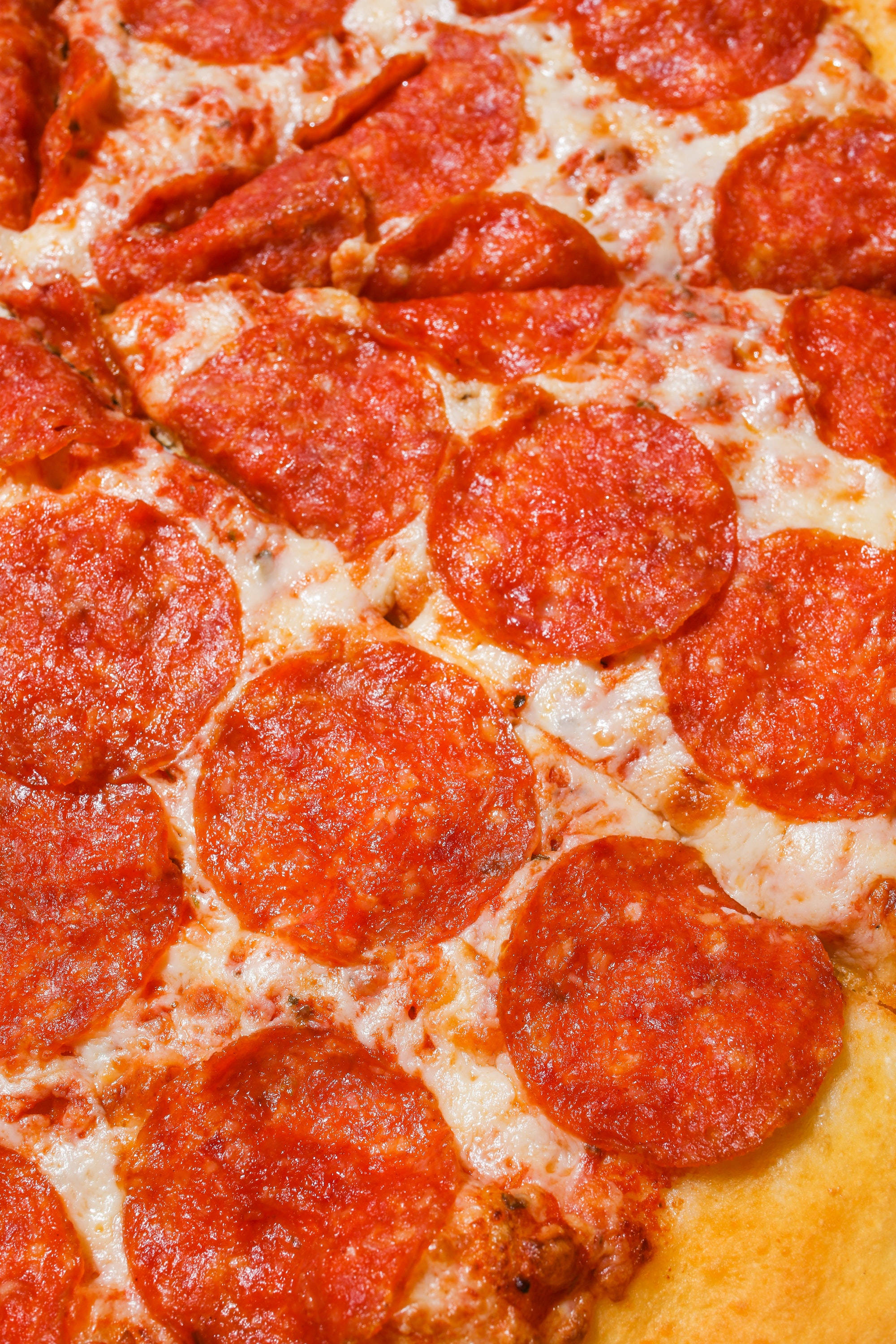 Dominos Pizza, pepperoni pizza, melted cheese, 2K Phone Wallpaper