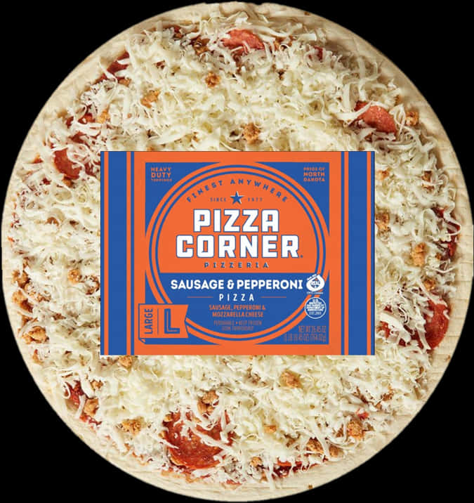 sausage pepperoni pizza, corner box, branded label, SD Phone Wallpaper