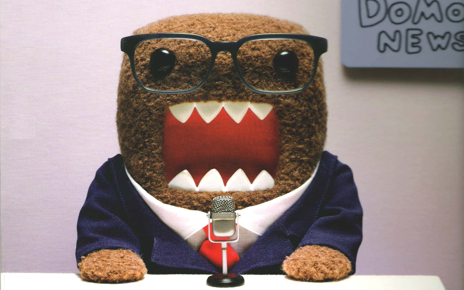 Domo, news anchor character, suit, Full HD Desktop Wallpaper
