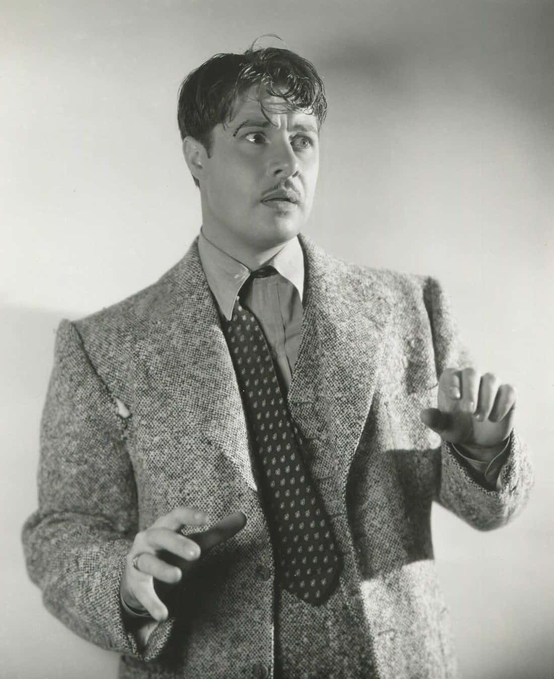 Don Ameche, textured suit, patterned tie, HD Phone Wallpaper