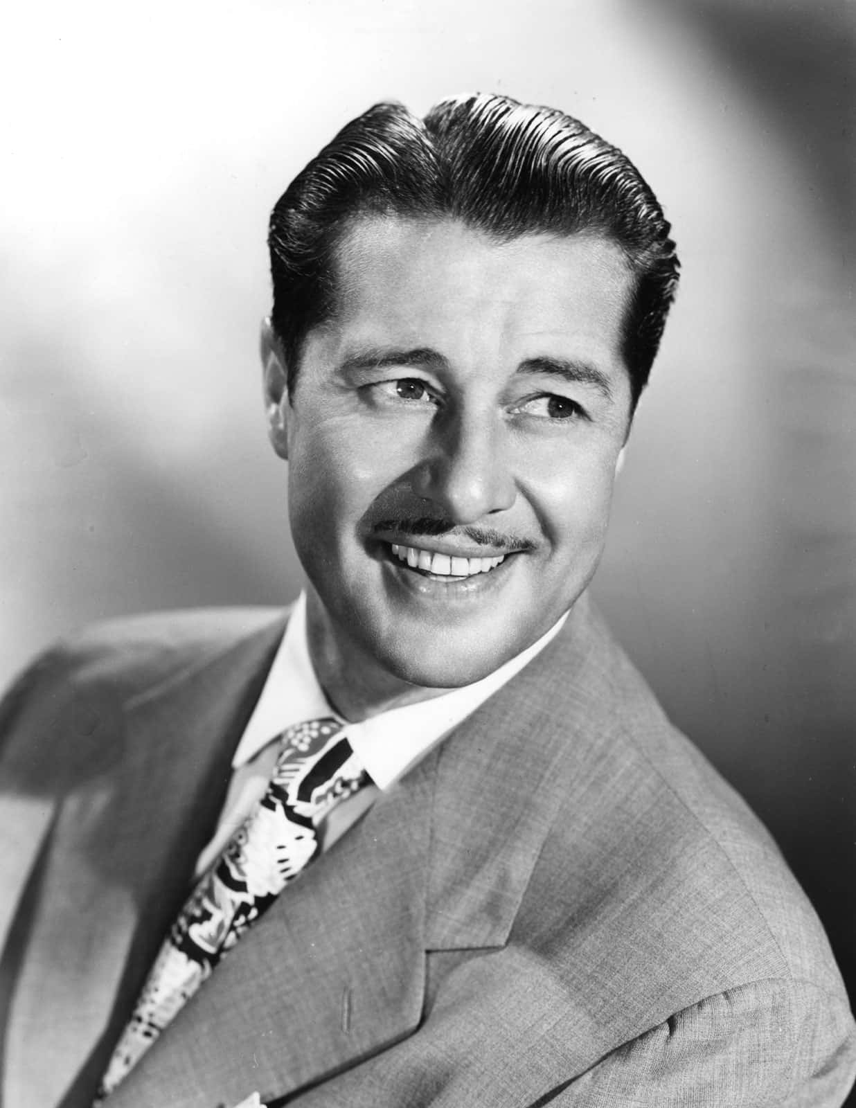 Don Ameche, black and white studio portrait, mustache, HD Phone Wallpaper