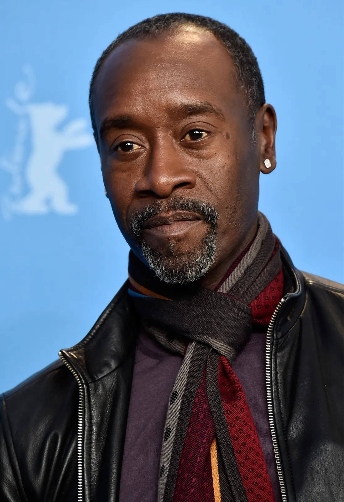Don Cheadle, gray beard, black leather jacket, HD Phone Wallpaper