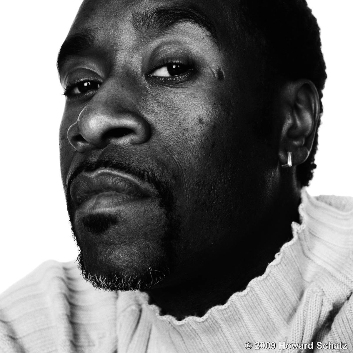 Don Cheadle, black and white, close-up portrait, SD Desktop Wallpaper