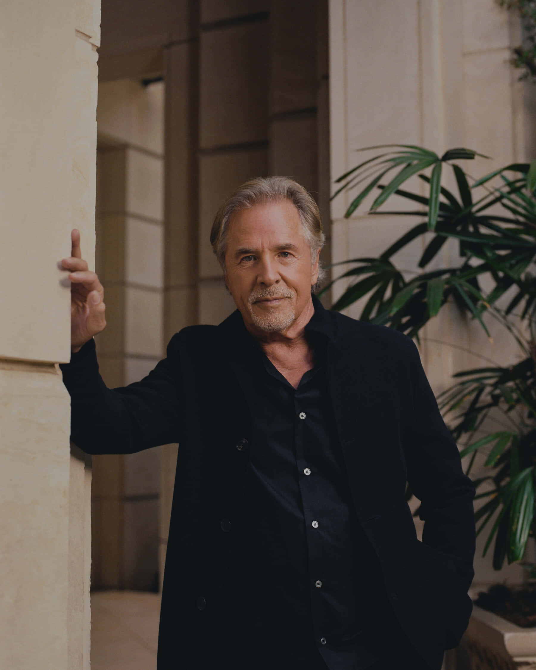 Don Johnson, cowboy hat, black coat, Full HD Phone Wallpaper