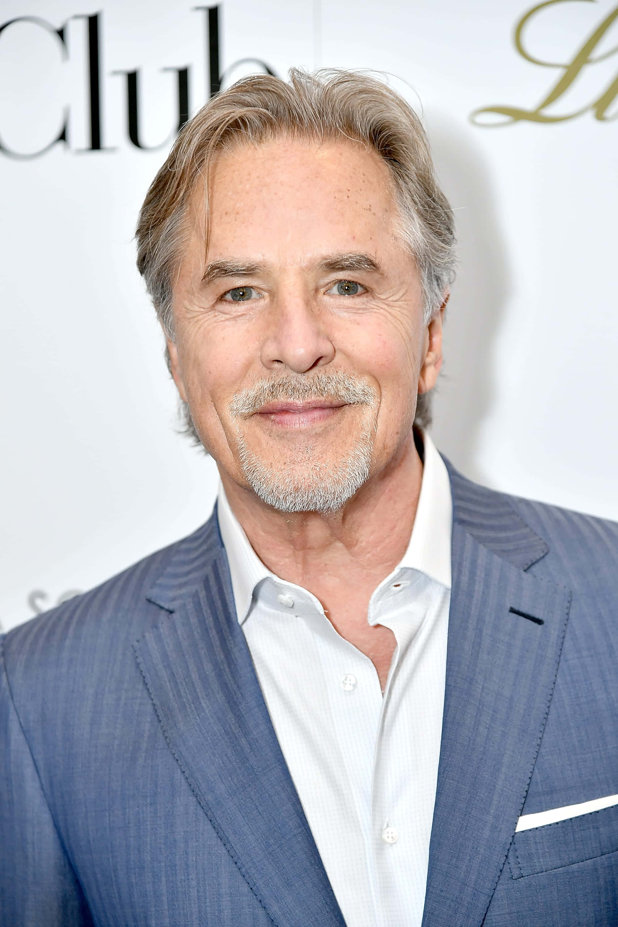 Don Johnson, blue pinstripe suit, white shirt, 2K Phone Wallpaper