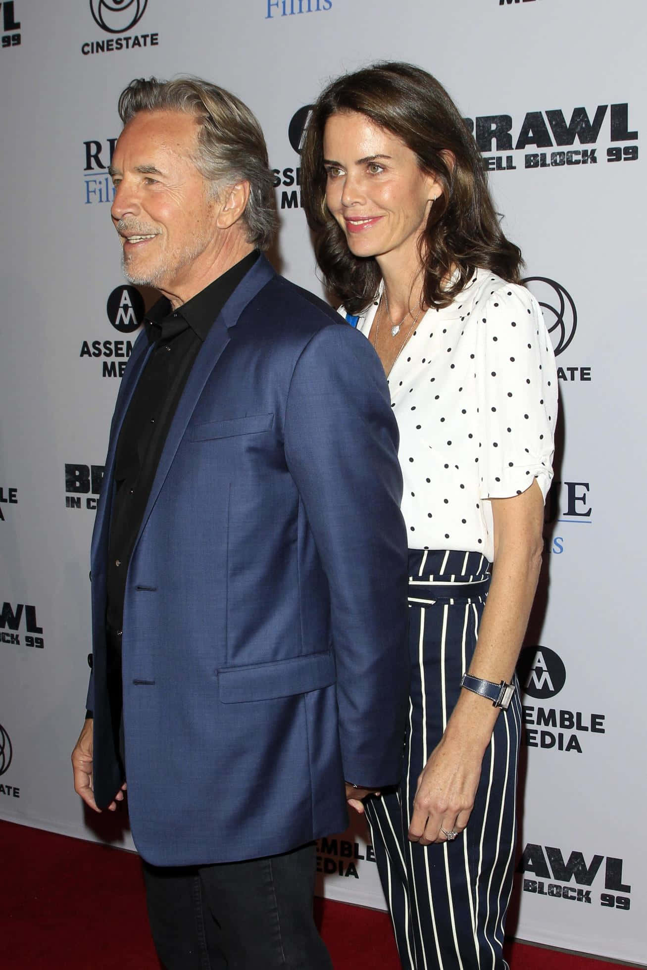 Don Johnson, blue suit, polka-dot blouse, Full HD Phone Wallpaper