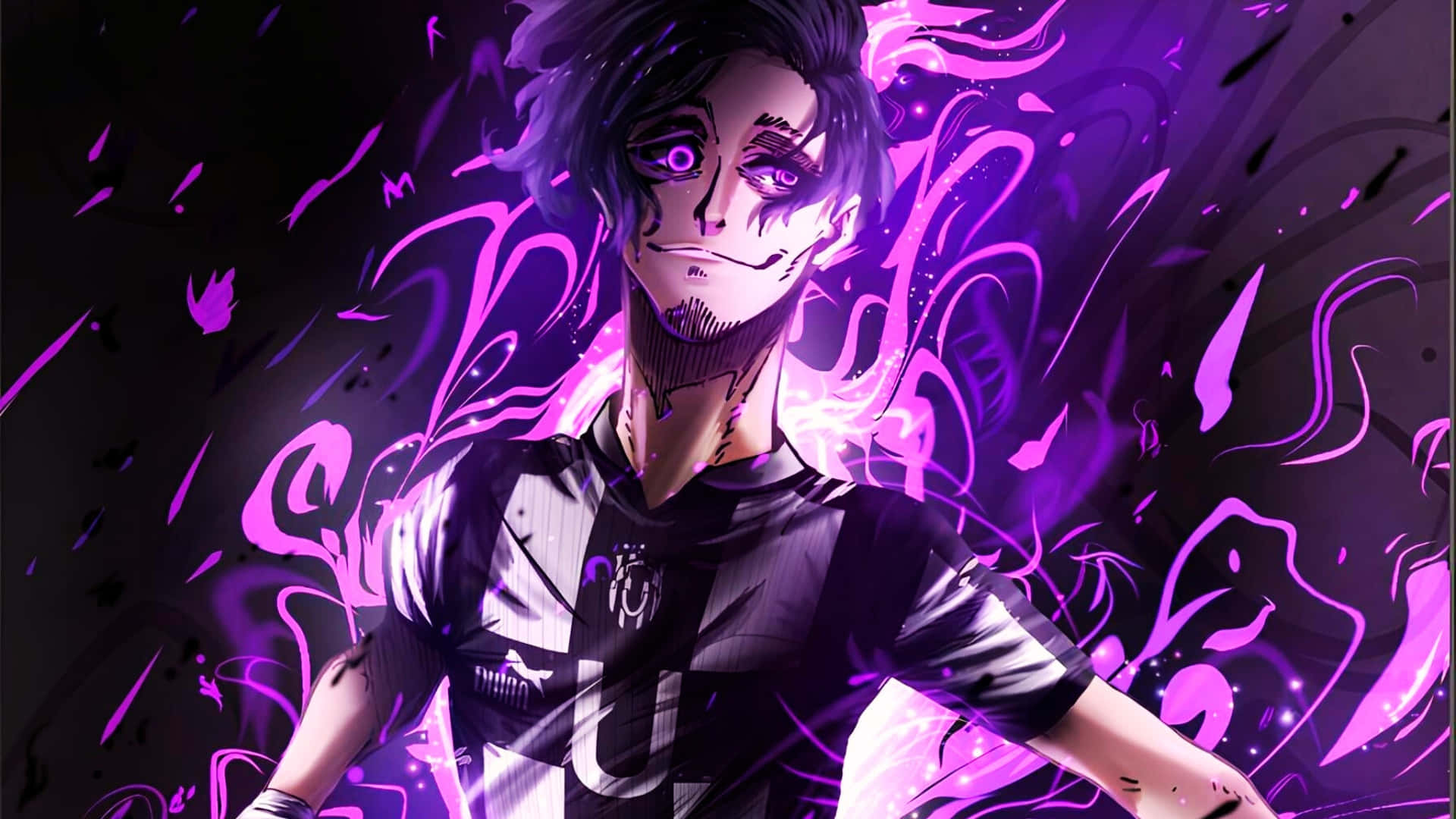 Don Lorenzo, dark aura, glowing purple eyes, Full HD Desktop Wallpaper