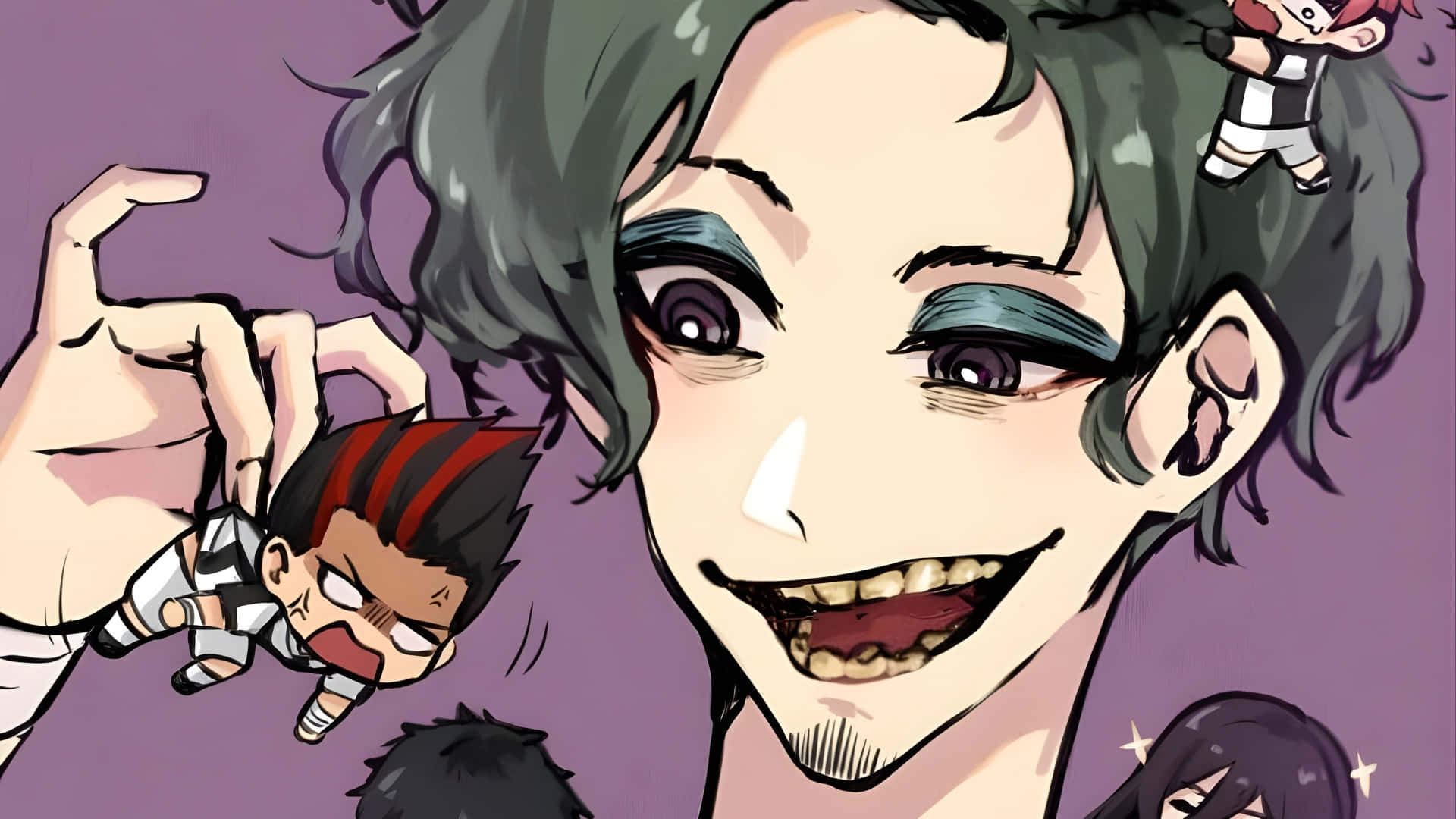Don Lorenzo, anime style, green hair, Full HD Desktop Wallpaper