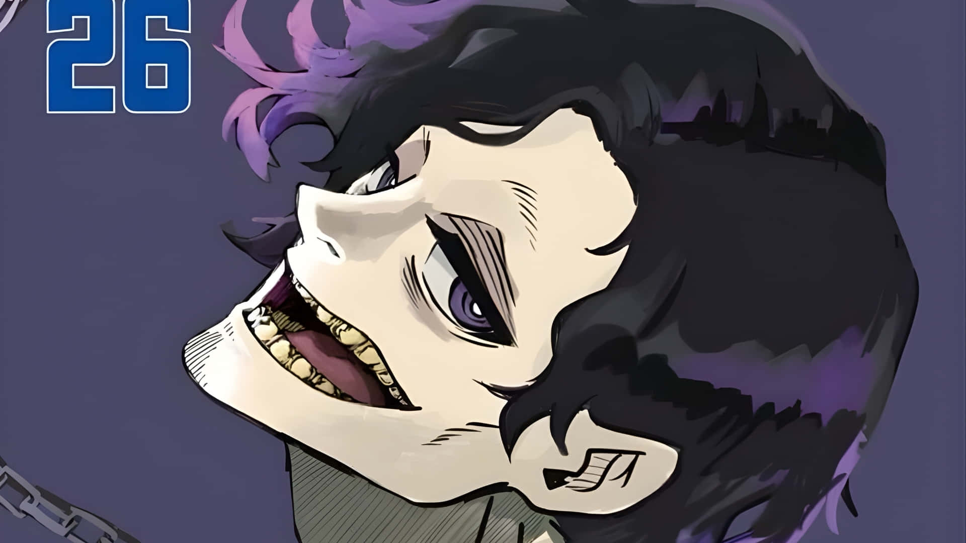 Don Lorenzo, black and purple hair, stylized anime character, Full HD Desktop Wallpaper