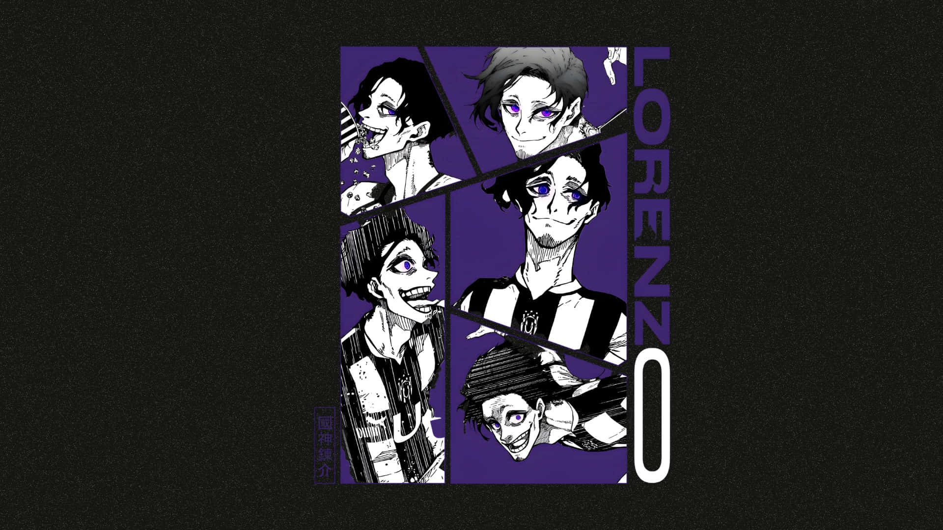 Don Lorenzo, purple eyes, black and white striped jerseys, Full HD Desktop Wallpaper