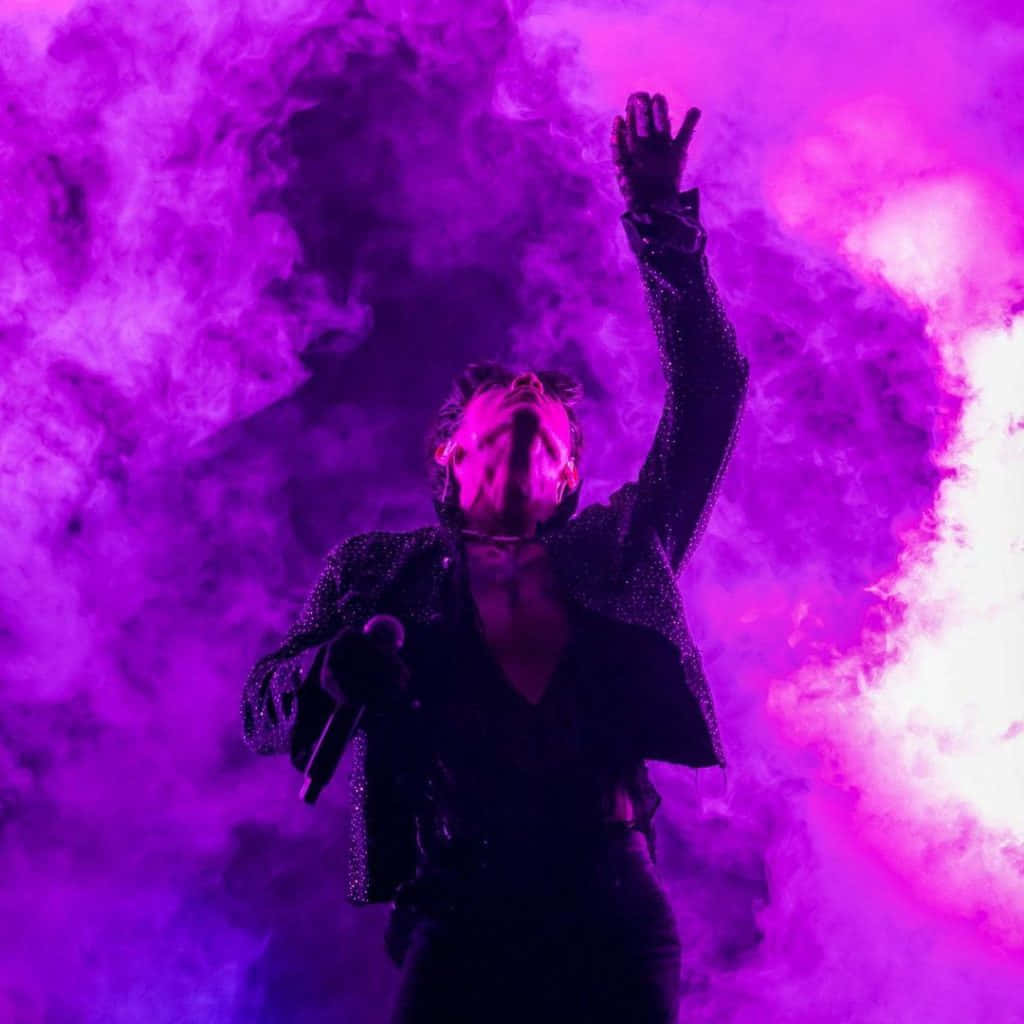 Don Toliver, purple aesthetic, glittering outfit, SD Desktop Wallpaper