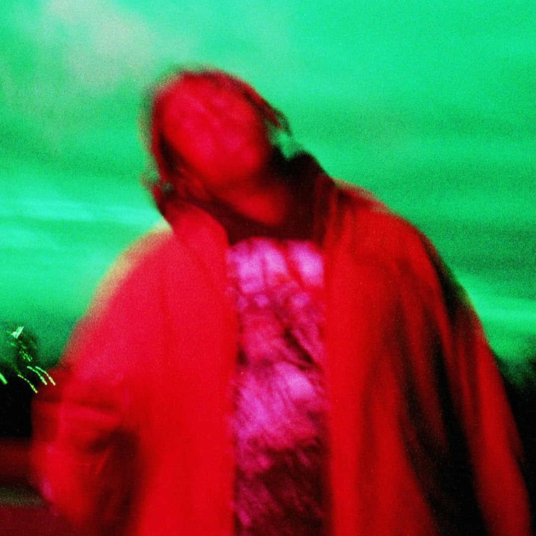 Don Toliver, red light, glowing green background, SD Desktop Wallpaper