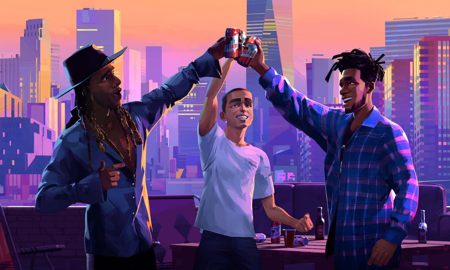 Don Toliver, rooftop, soda cans, HD Desktop Wallpaper