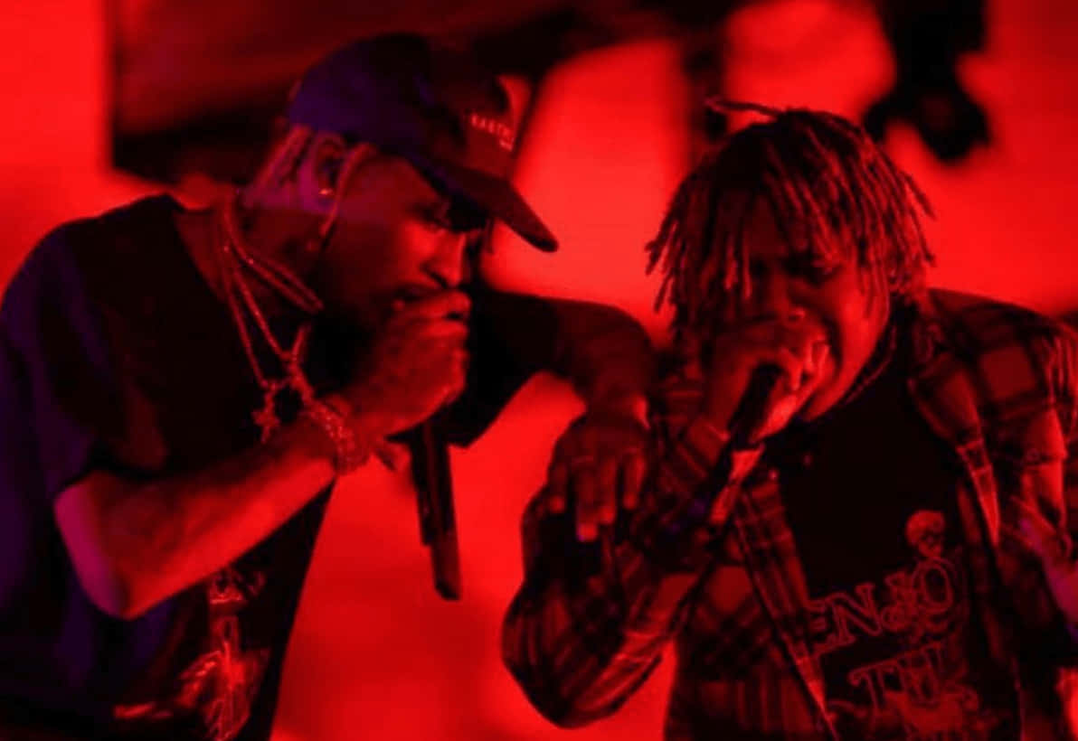 Don Toliver, red stage lights, microphones, SD Desktop Wallpaper