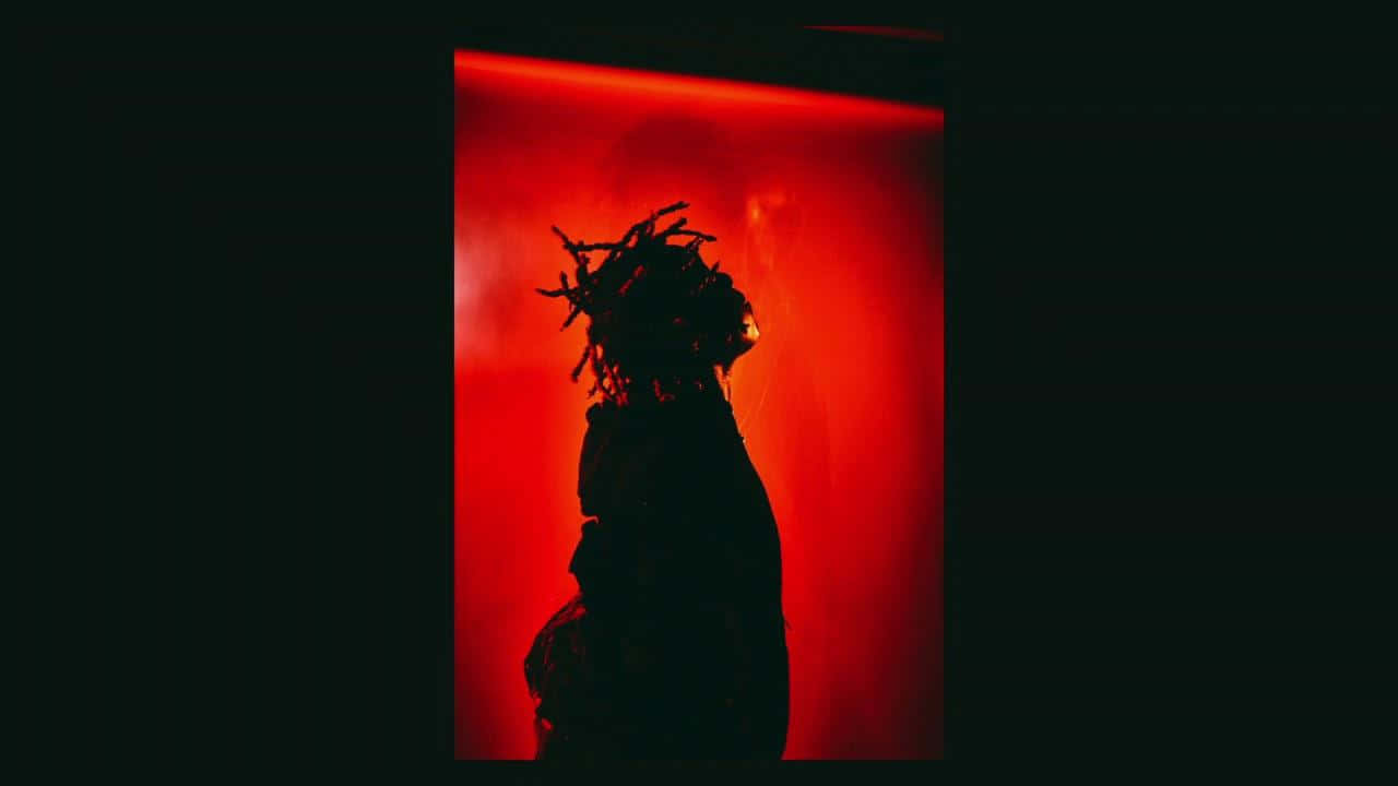Don Toliver, dreadlocks, glowing red light, HD Desktop Wallpaper