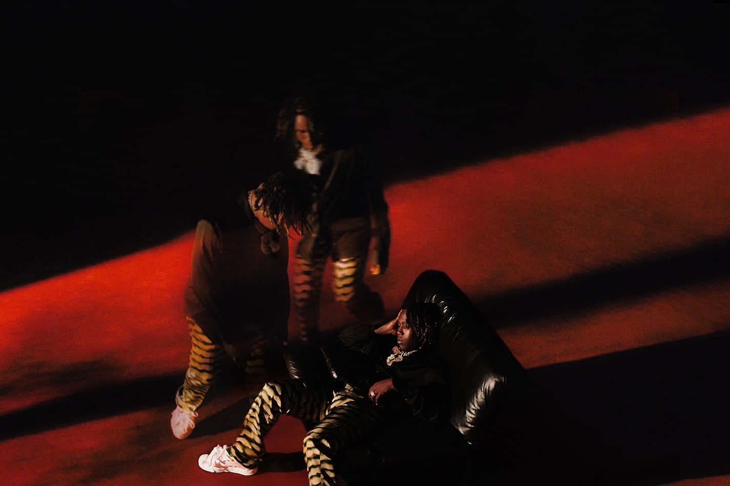 Don Toliver, tiger-striped pants, dramatic red lighting, HD Desktop Wallpaper