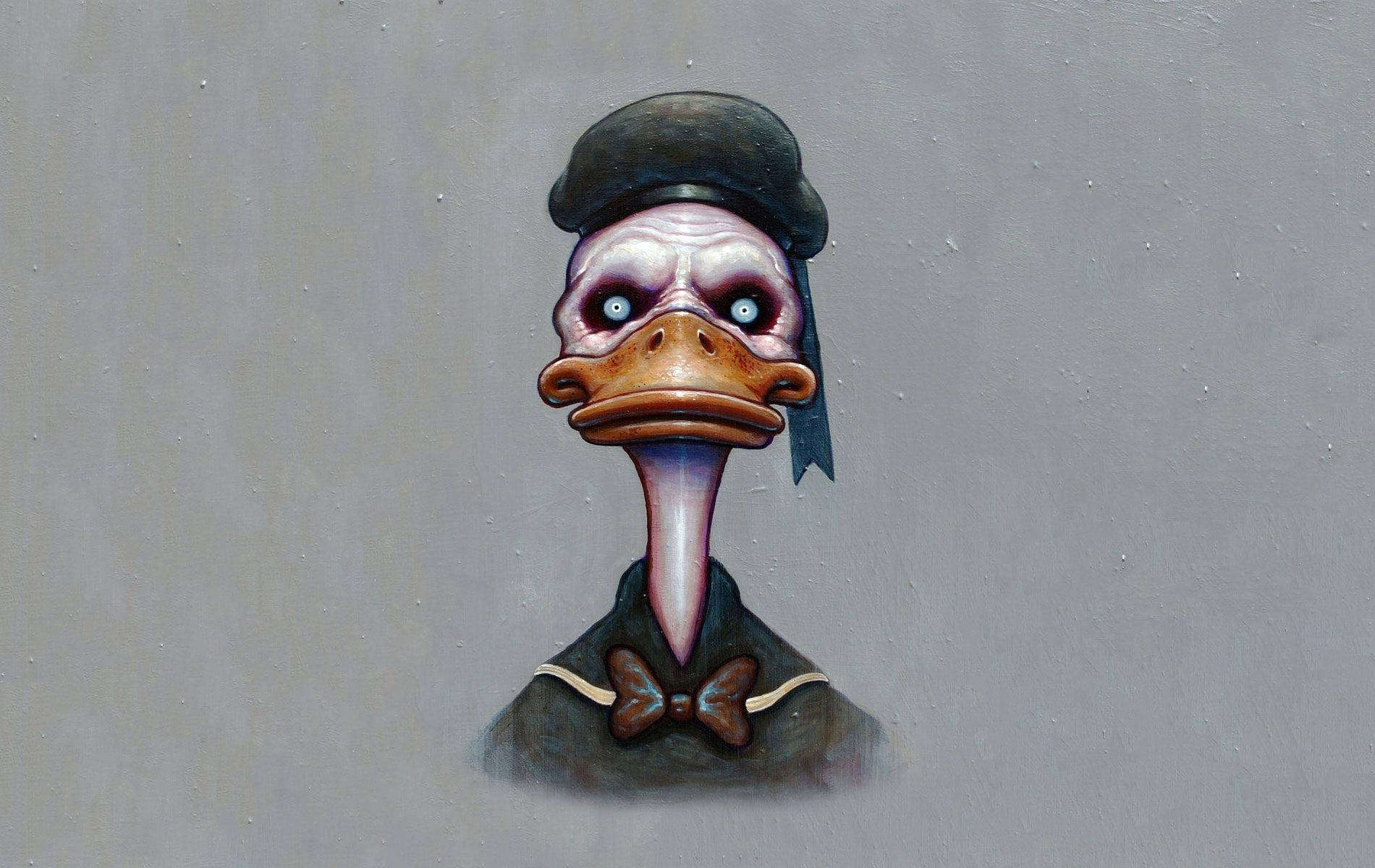 Donald Duck, beret, bowtie, HD Desktop Wallpaper