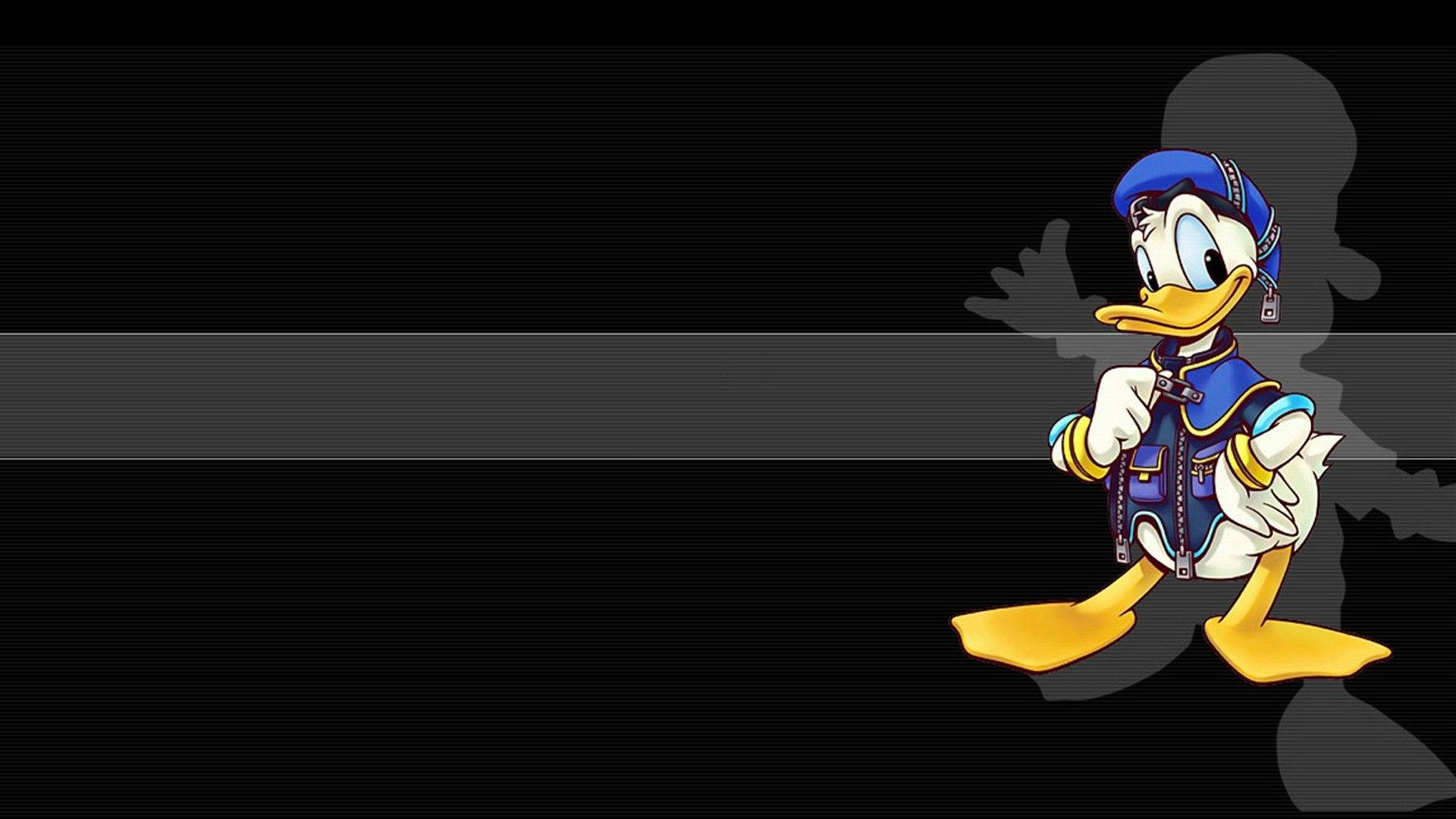 Donald Duck, blue outfit, dark background, Full HD Desktop Wallpaper
