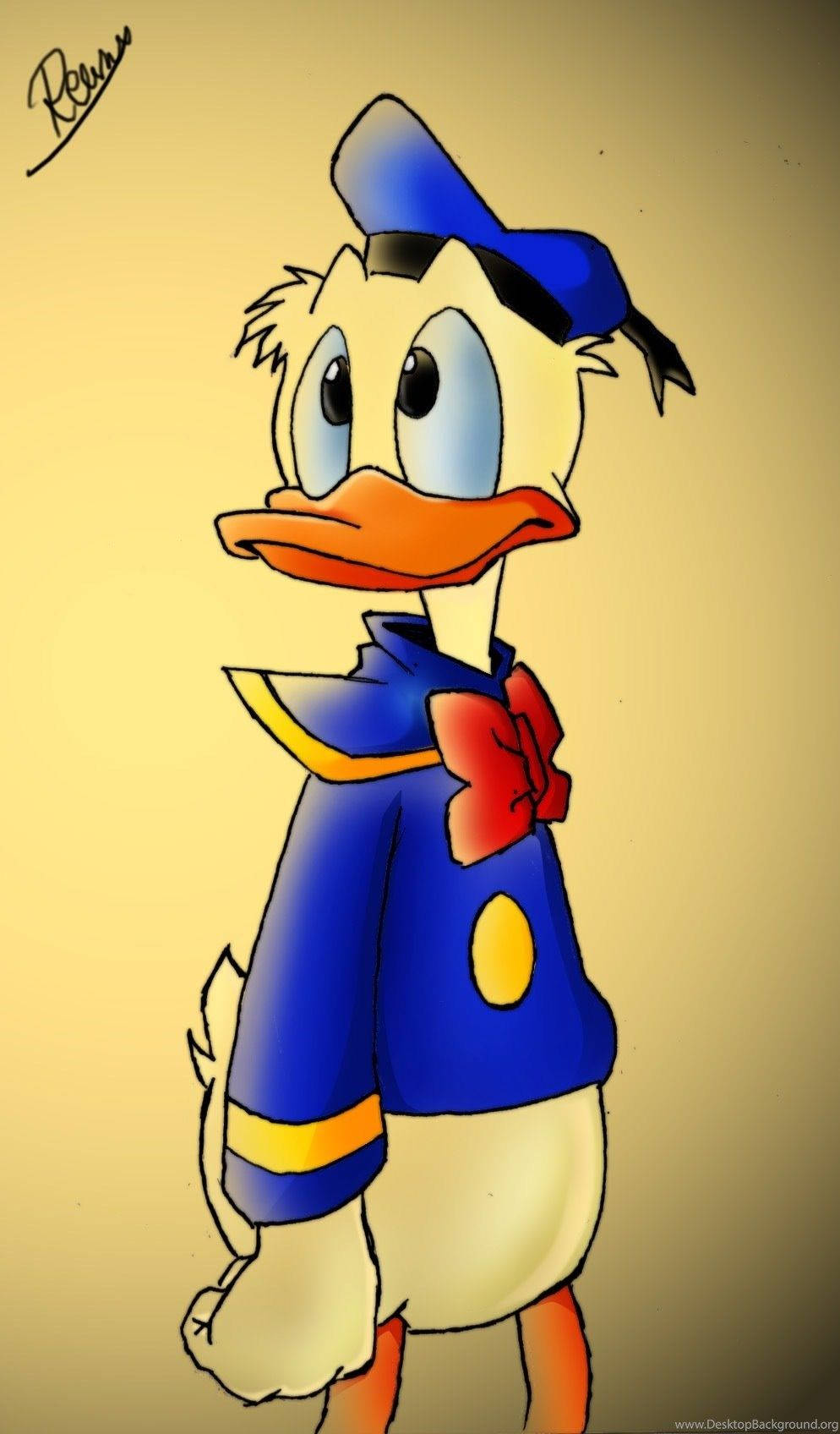Donald Duck, blue sailor outfit, red bowtie, HD Phone Wallpaper