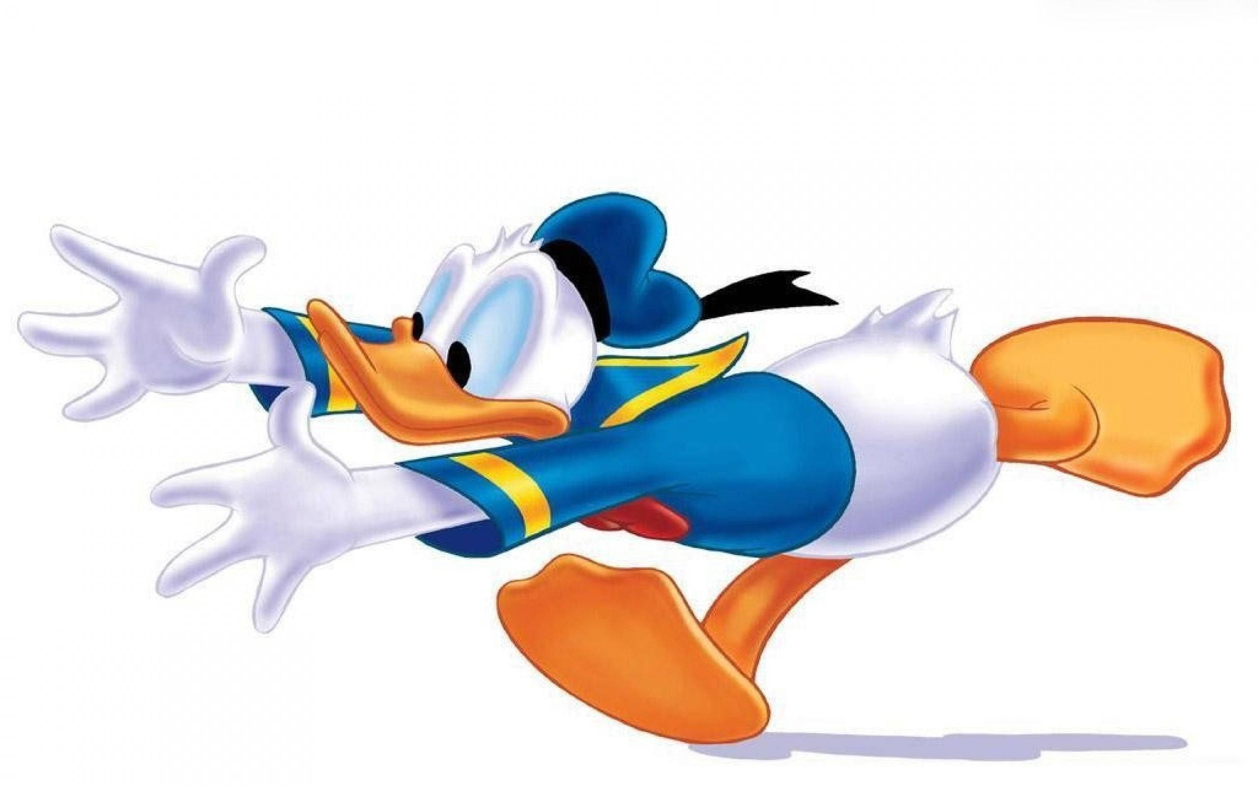 Donald Duck, classic cartoon style, white background, 2K Desktop Wallpaper