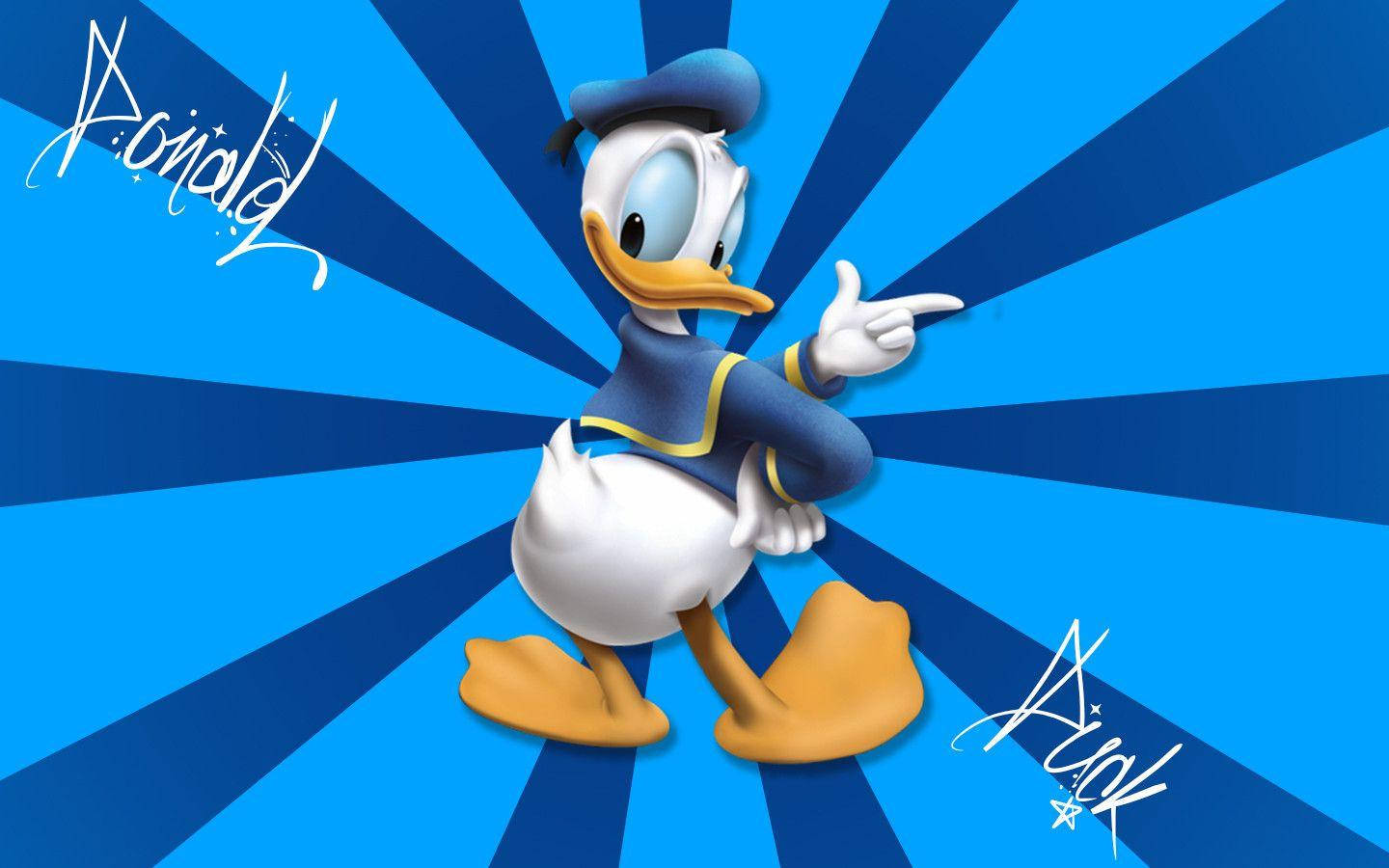 Donald Duck, sailor outfit, vibrant blue radial burst background, HD Desktop Wallpaper