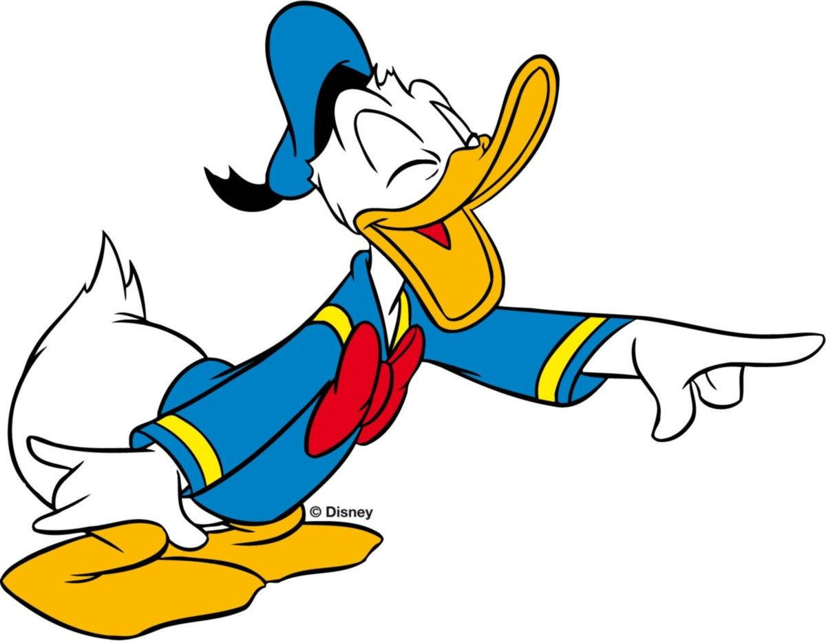 Donald Duck, classic cartoon style, joyful expression, SD Desktop Wallpaper