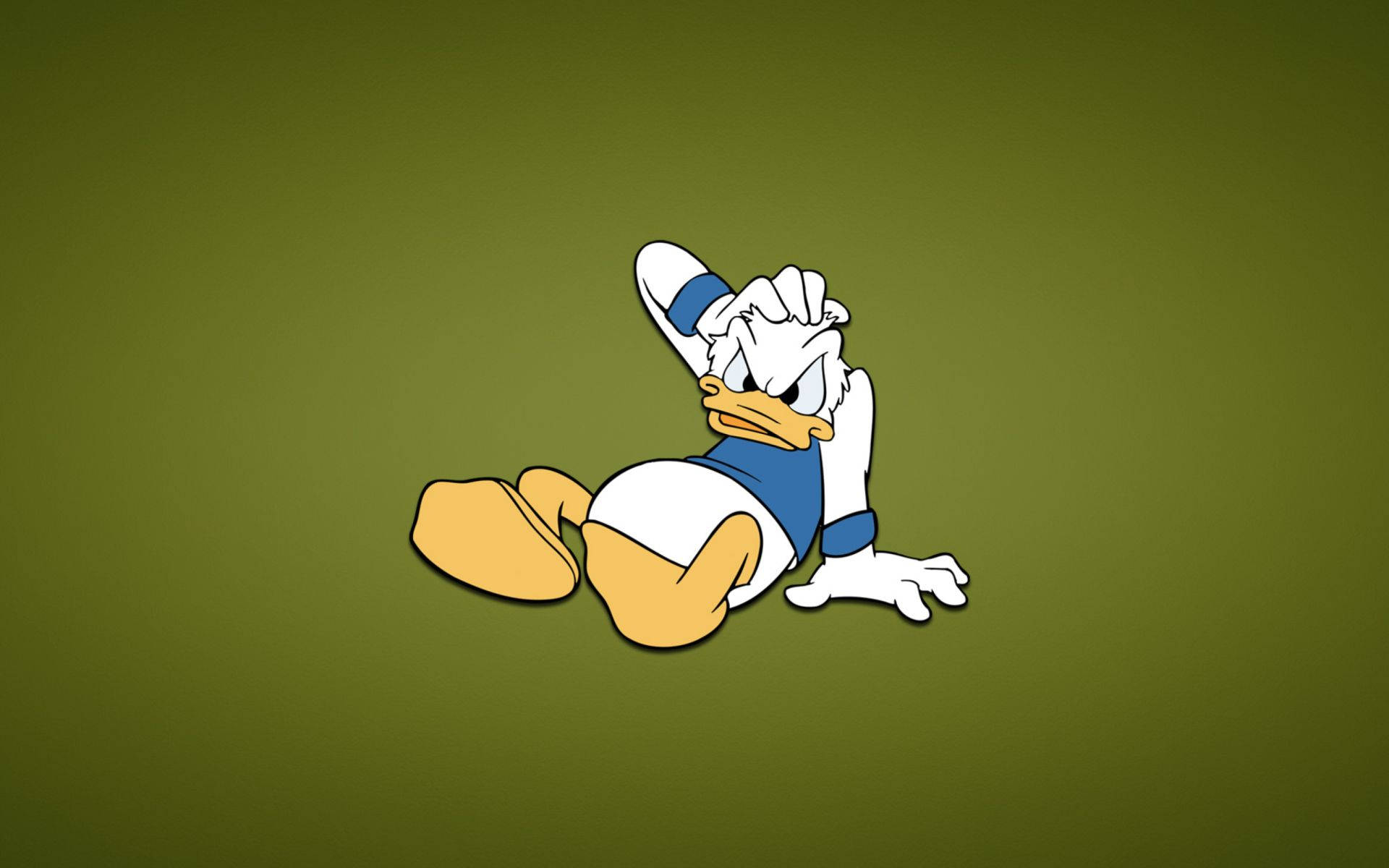 Donald Duck, olive green, minimalist, Full HD Desktop Wallpaper