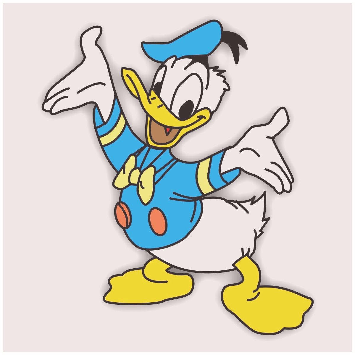 Donald Duck, sailor outfit, cheerfully waving, SD Desktop Wallpaper