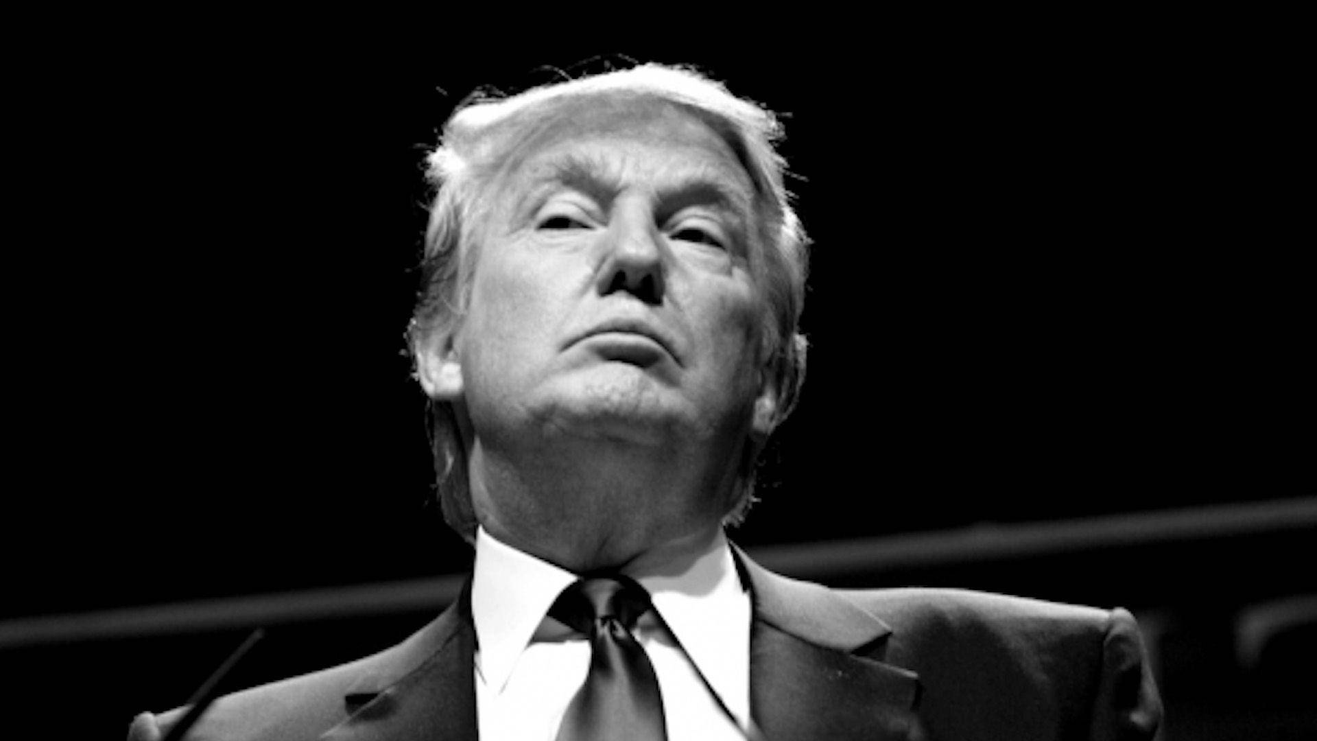 Donald Trump, grayscale, black and white, Full HD Desktop Wallpaper