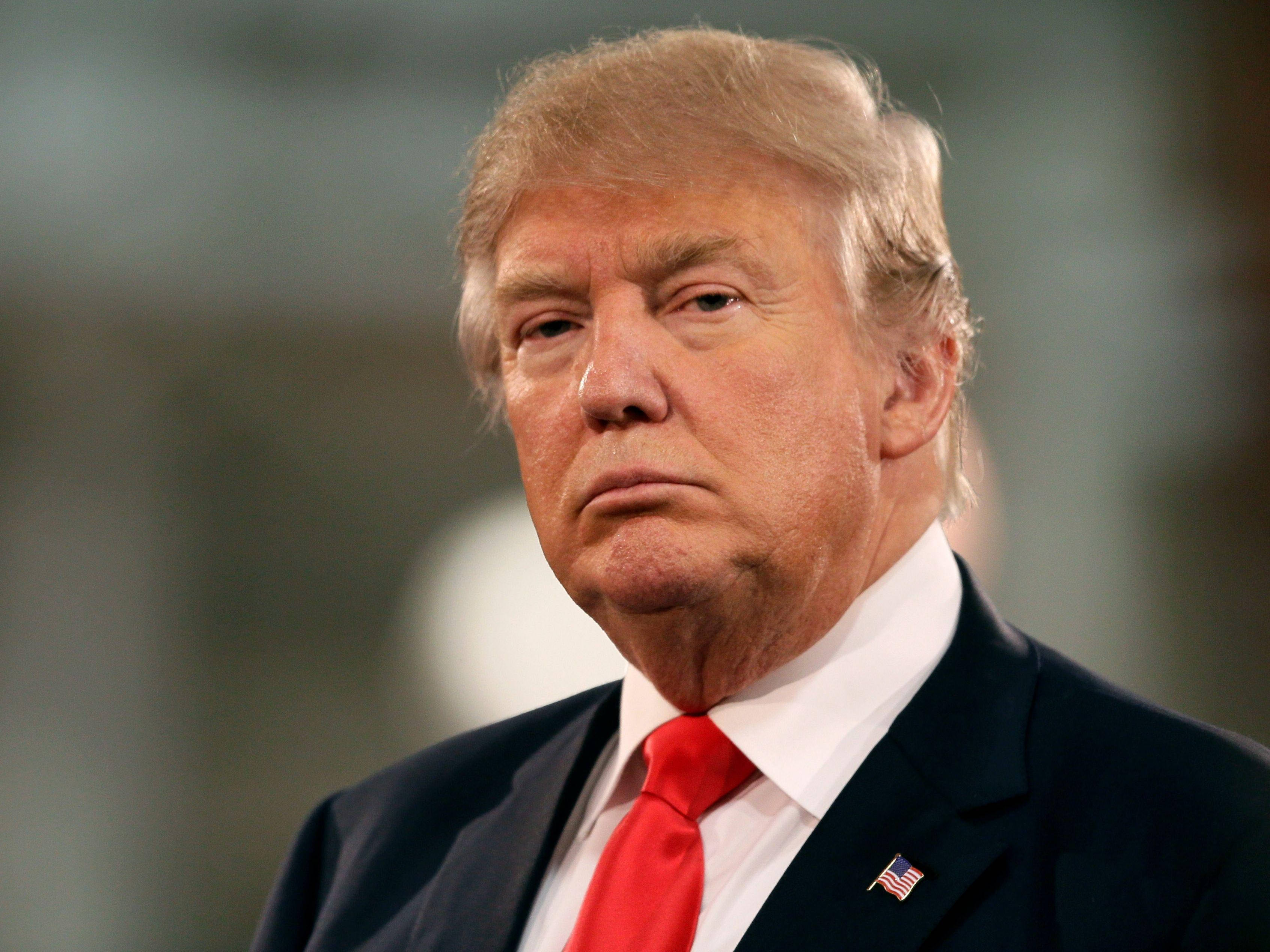 Donald Trump, dark suit, red tie, 2K Desktop Wallpaper