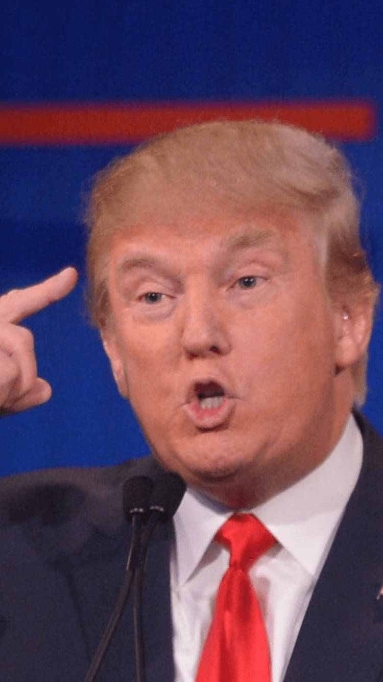 Donald Trump, debate stage, blue and red backdrop, HD Phone Wallpaper