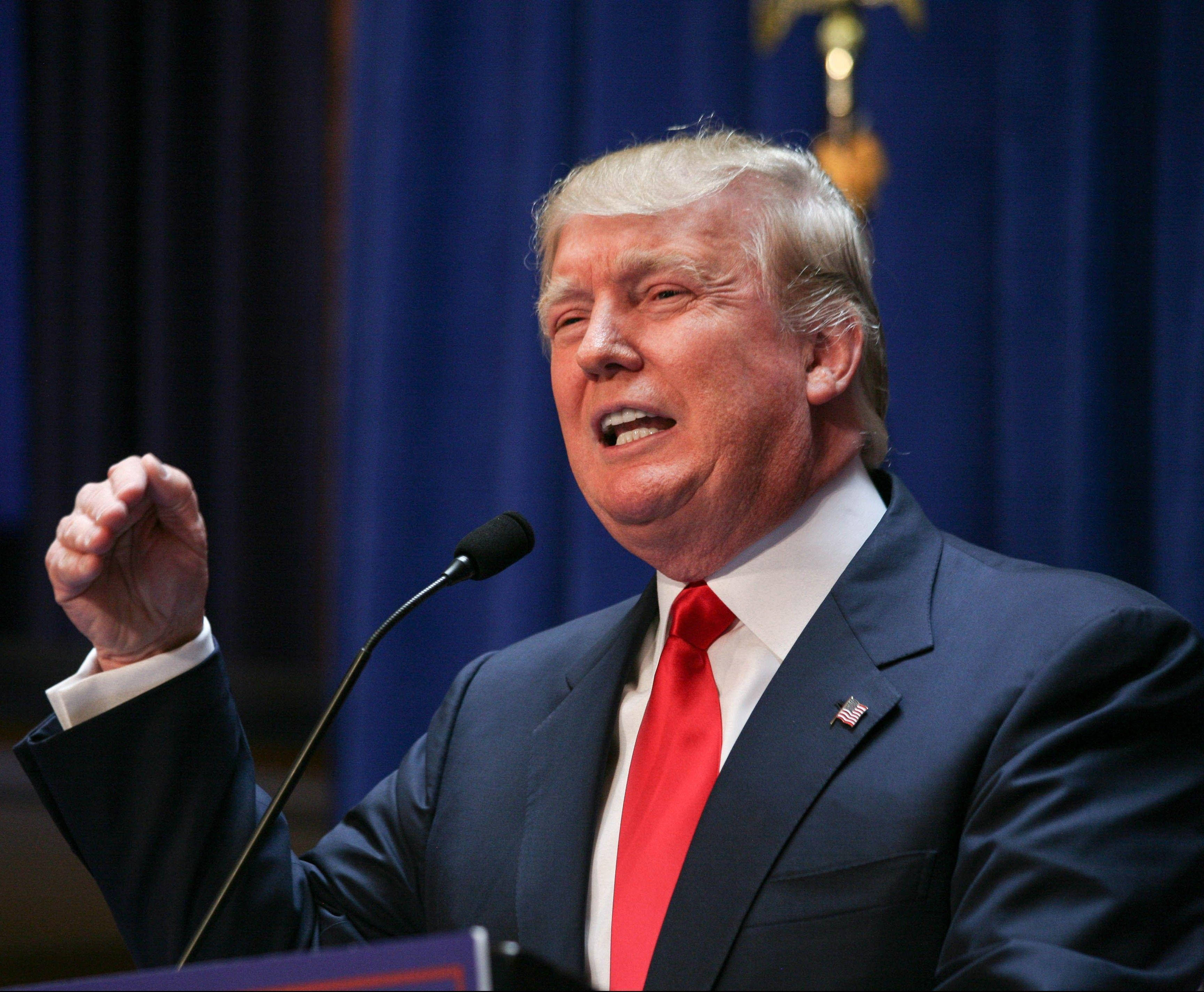 Donald Trump, hand gesture, podium, 2K Desktop Wallpaper