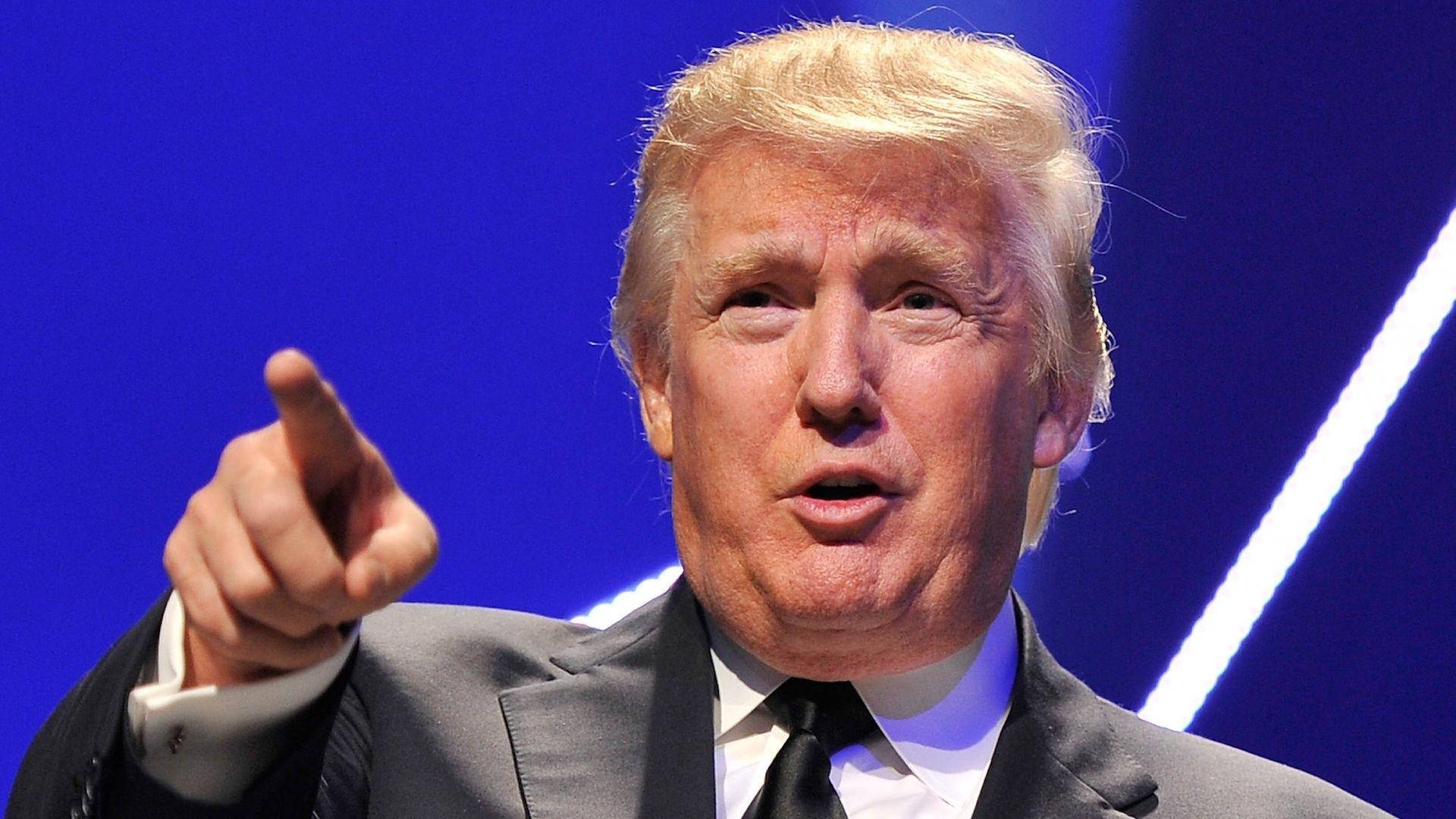 Donald Trump, black necktie, dark suit, Full HD Desktop Wallpaper