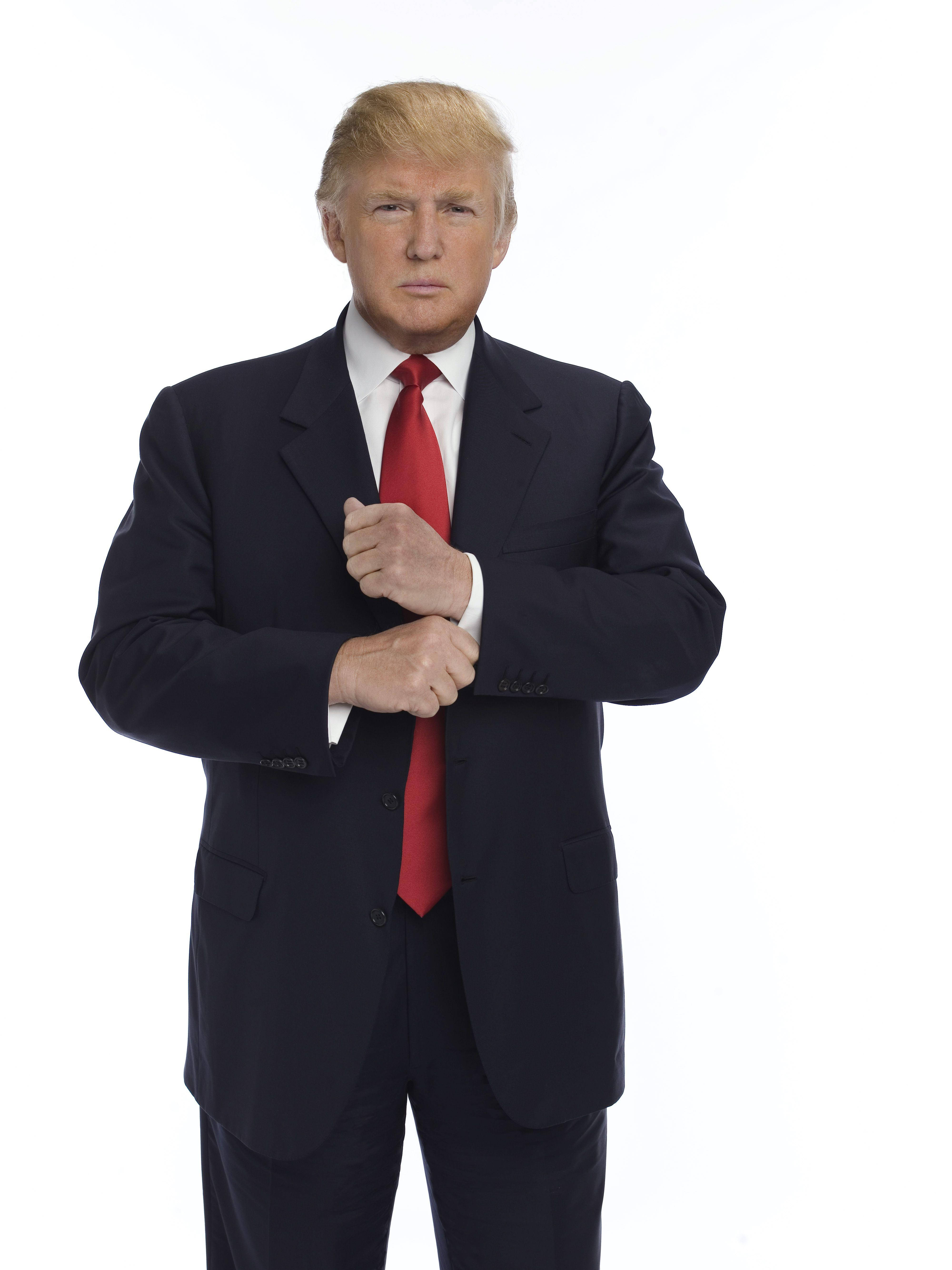 Donald Trump, dark suit, red tie, 5K Phone Wallpaper