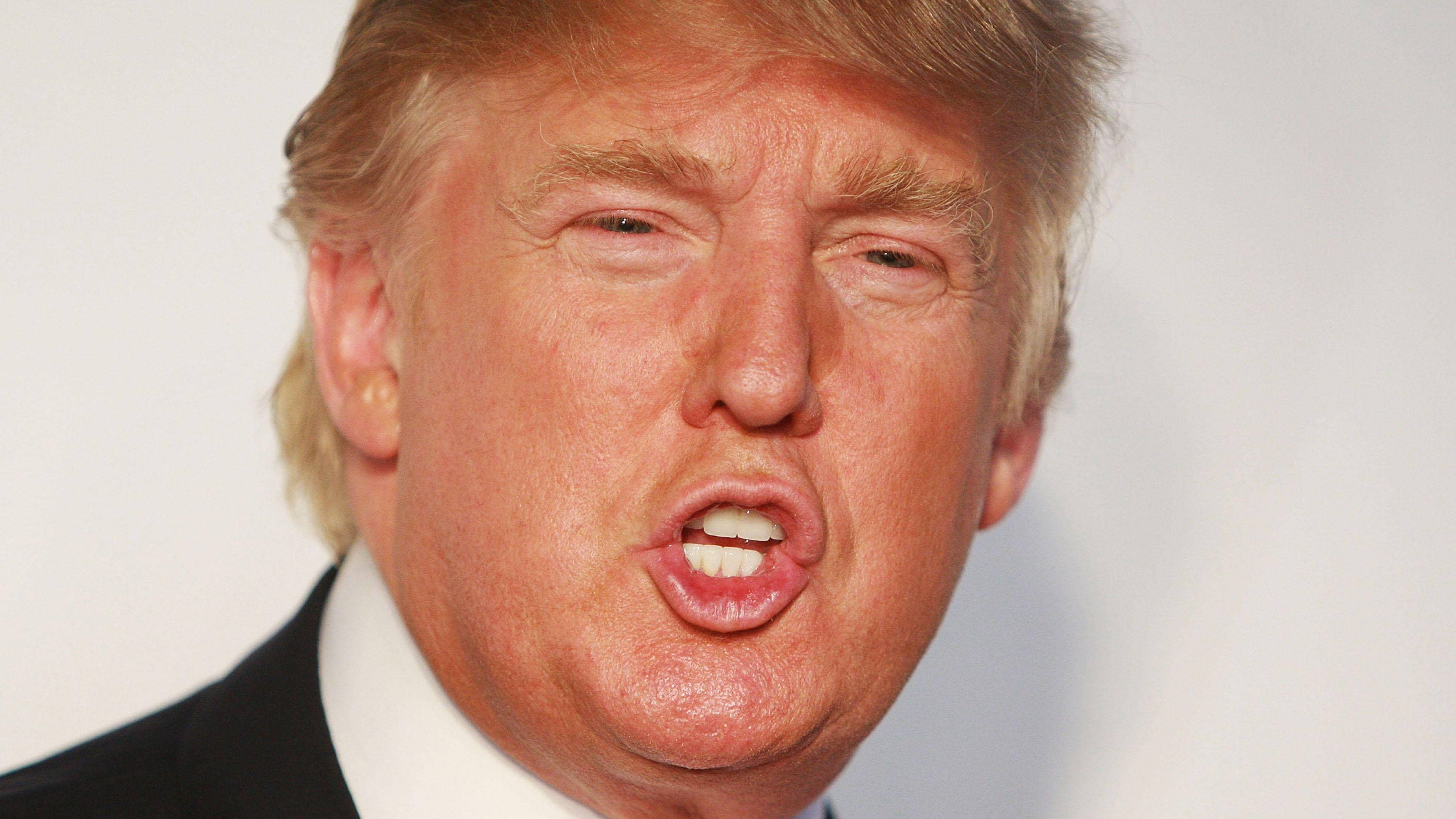 Donald Trump, pursing lips, blond hair, 4K Desktop Wallpaper