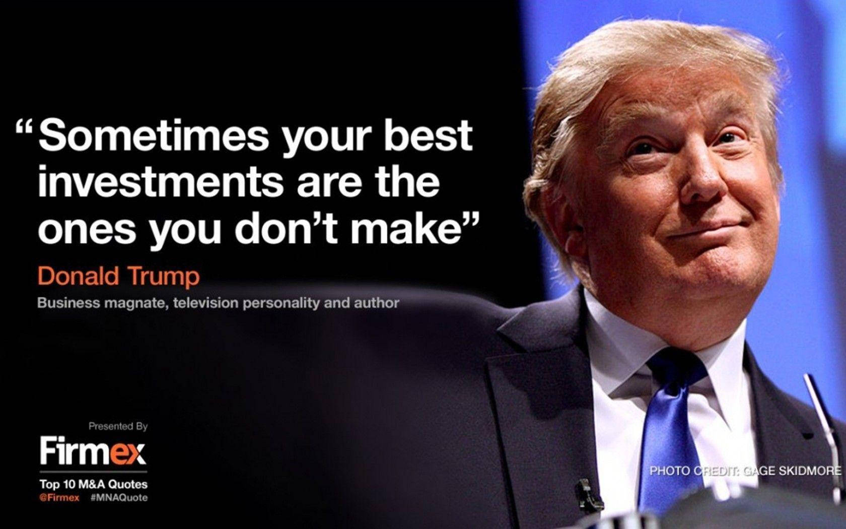 Donald Trump, suit, quote about investments, HD Desktop Wallpaper