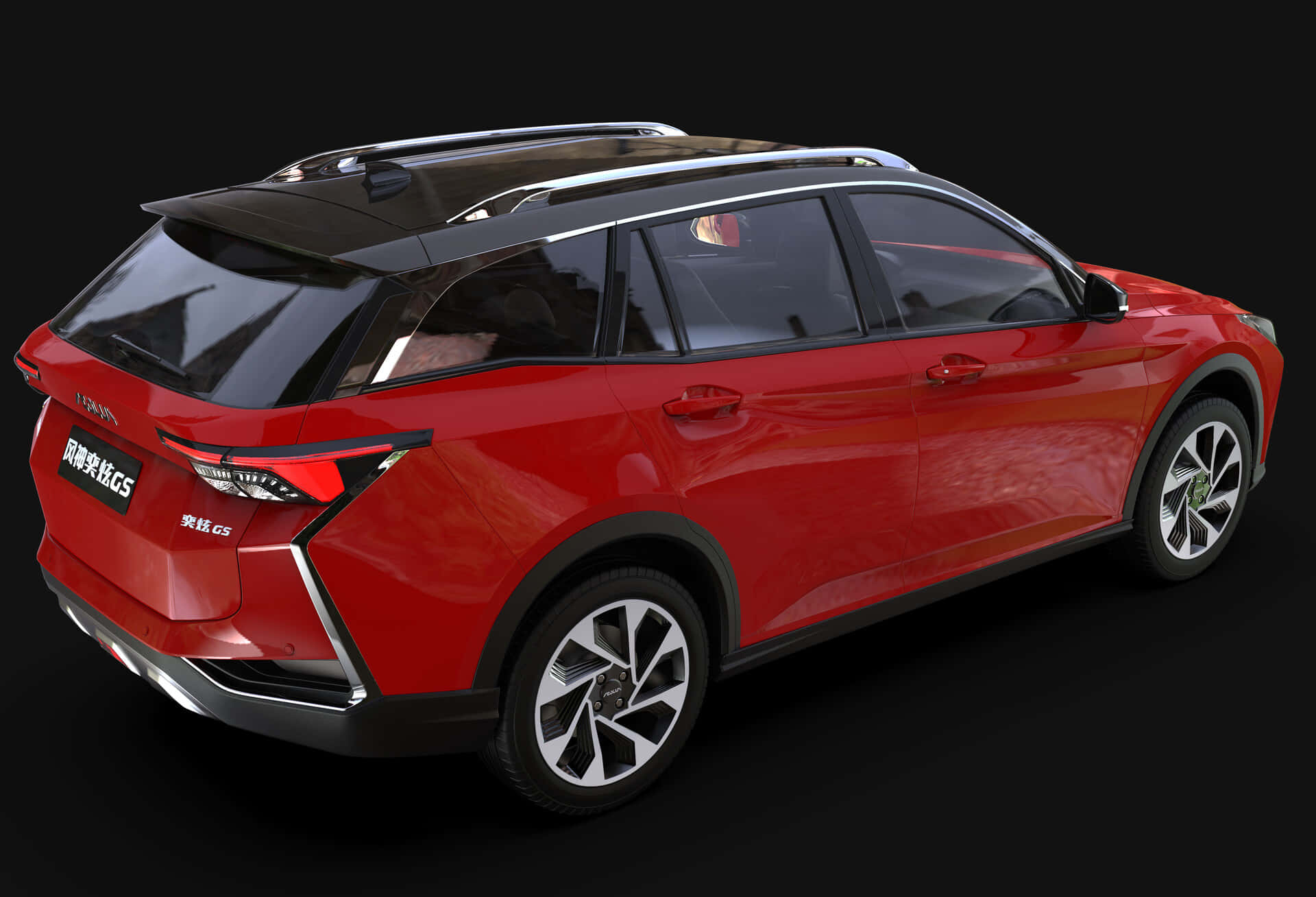 Dongfeng Aeolus Yixuan, glossy red, black roof rails, Full HD Desktop Wallpaper