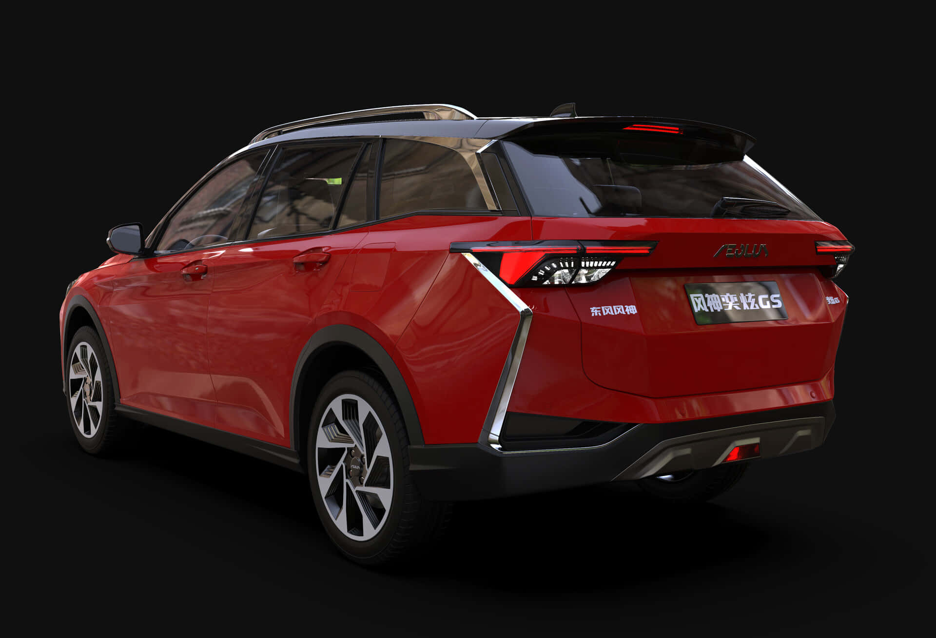 Dongfeng Aeolus Yixuan, red SUV, modern taillights, Full HD Desktop Wallpaper