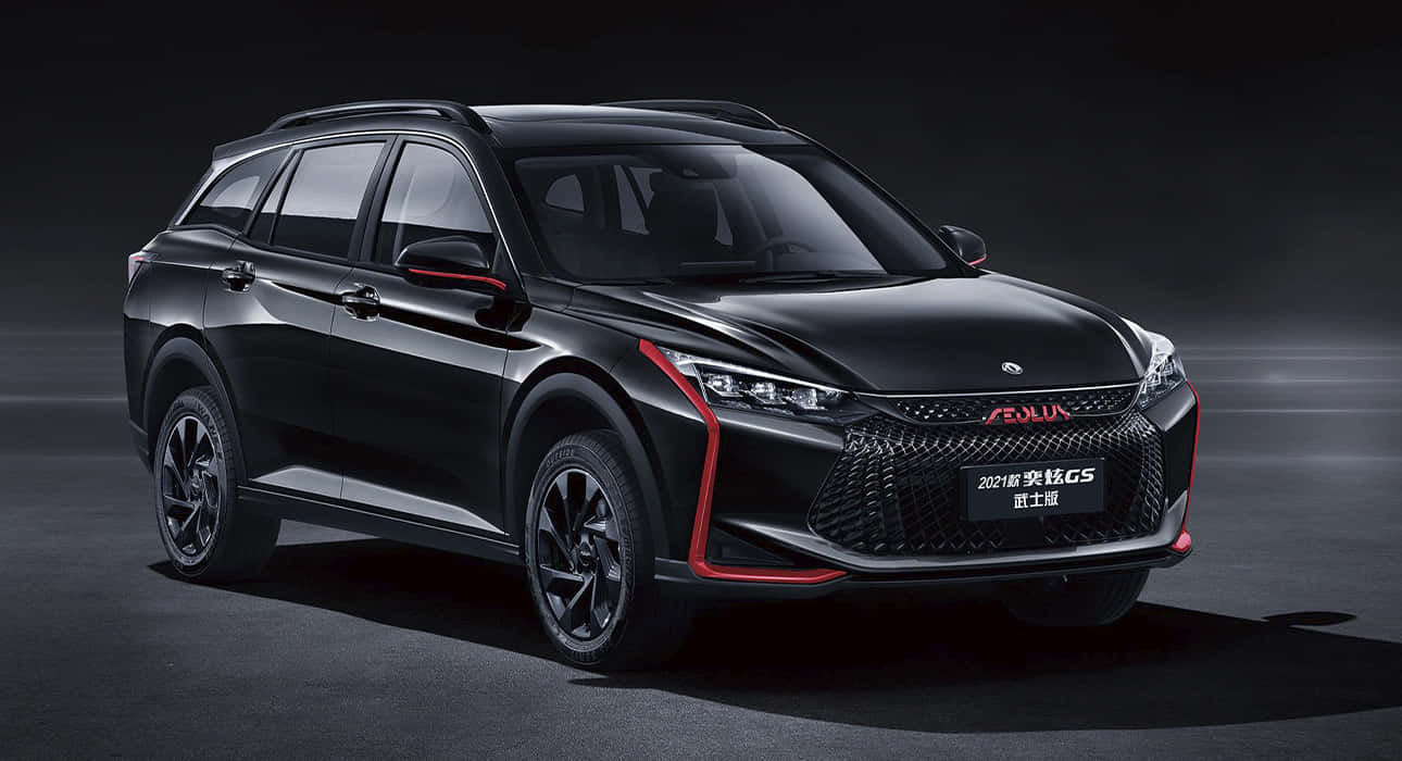 Dongfeng Aeolus Yixuan, Black S U V, red accents, HD Desktop Wallpaper