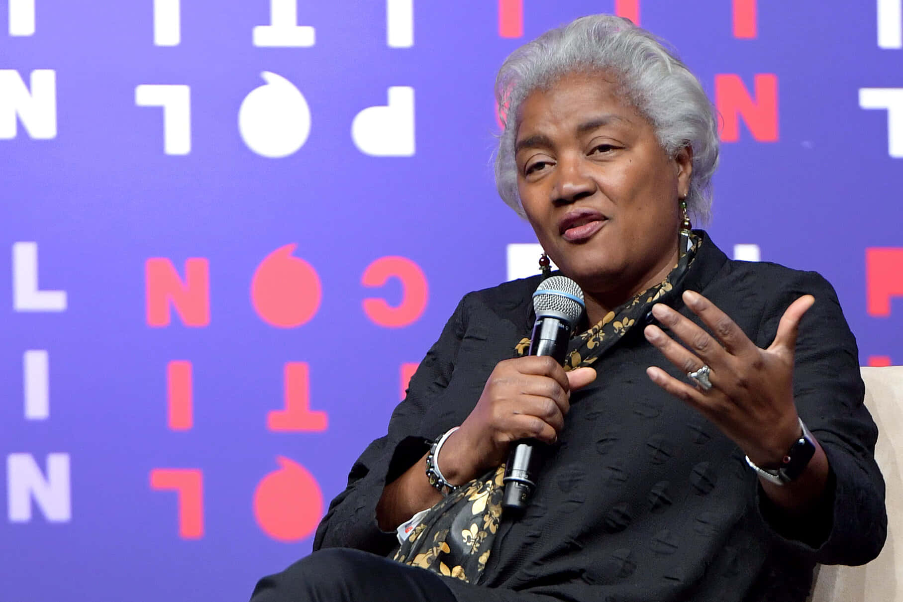 Donna Brazile, gray hair, microphone, HD Desktop Wallpaper