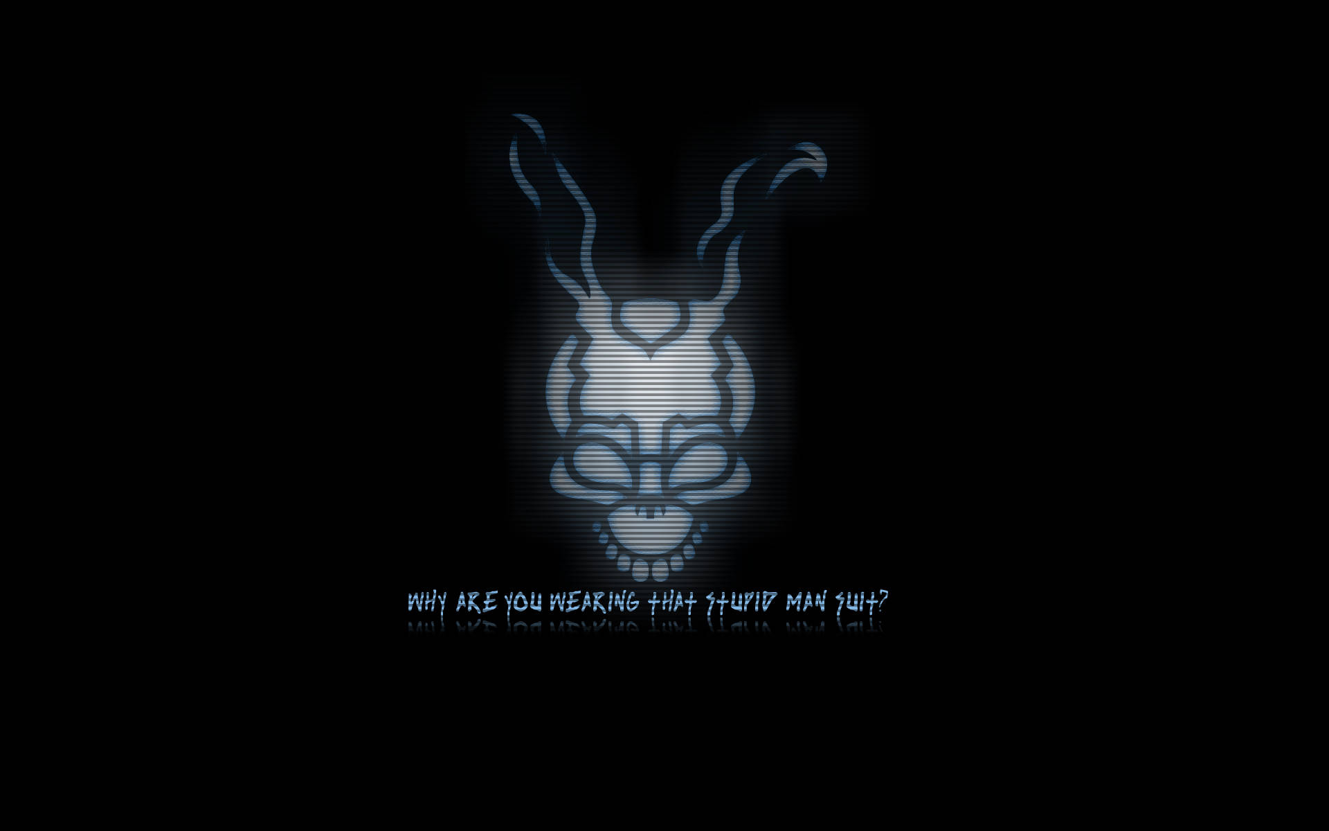 Donnie Darko, skull head, glowing blue rabbit skull, Full HD Desktop Wallpaper