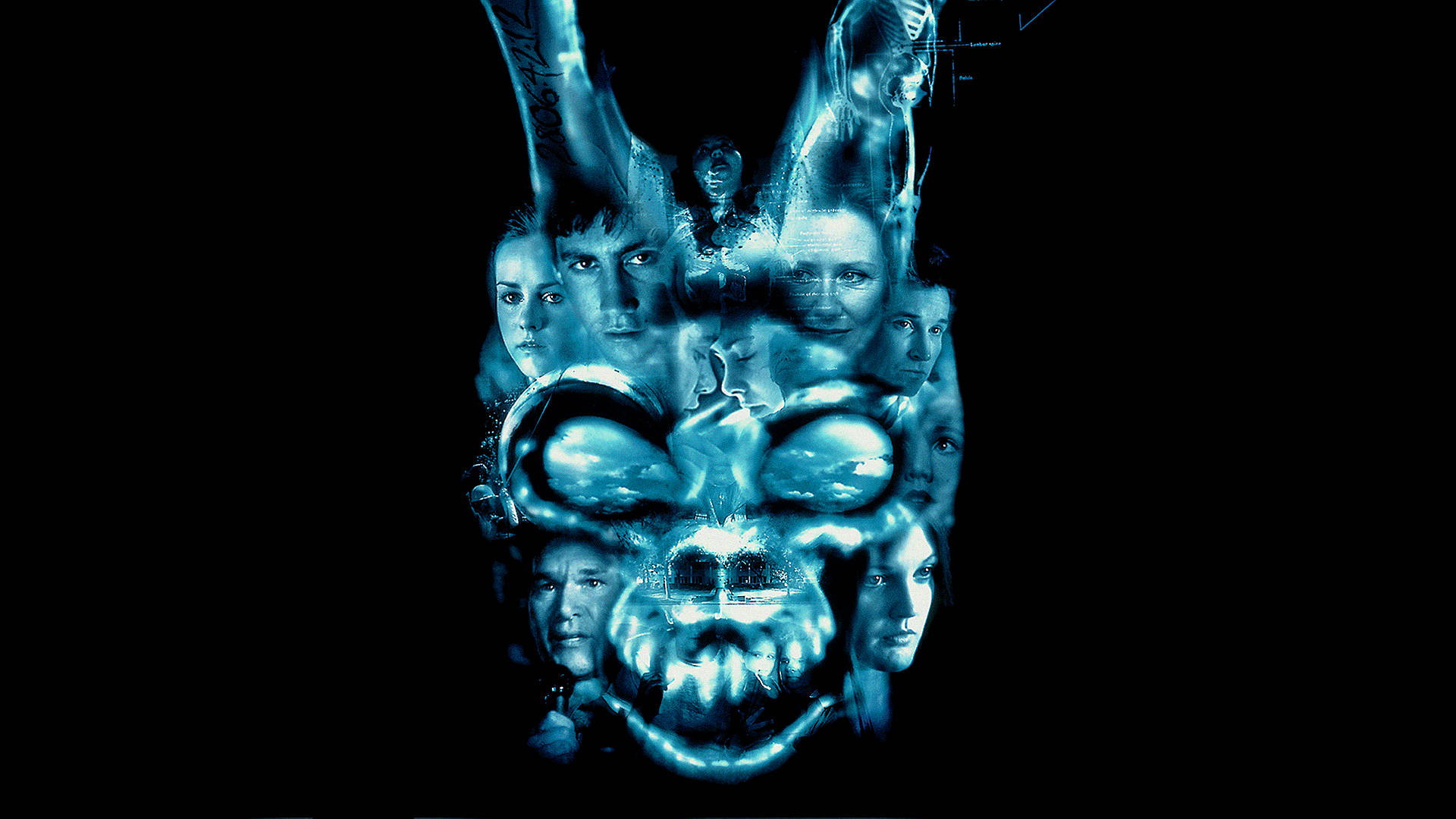 Donnie Darko, monster, glowing blue rabbit skull, Full HD Desktop Wallpaper