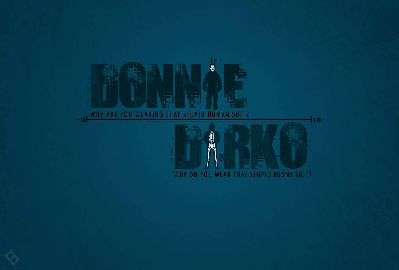 Donnie Darko, skeletal figure, human or bunny suit, HD Desktop Wallpaper