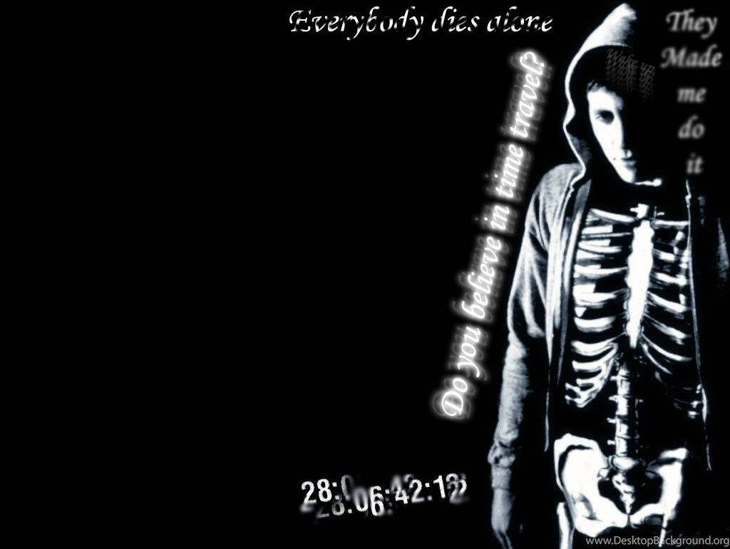Donnie Darko, skeleton, jacket, SD Desktop Wallpaper