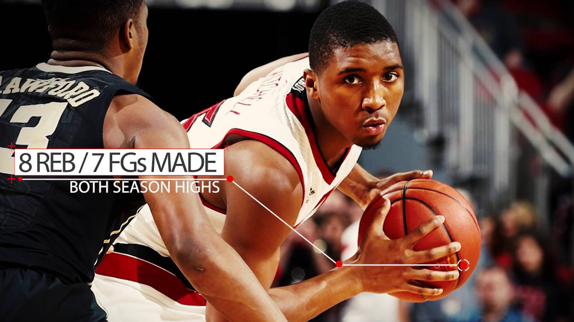 Donovan Mitchell, white and red jersey, dribbles the ball, Full HD Desktop Wallpaper